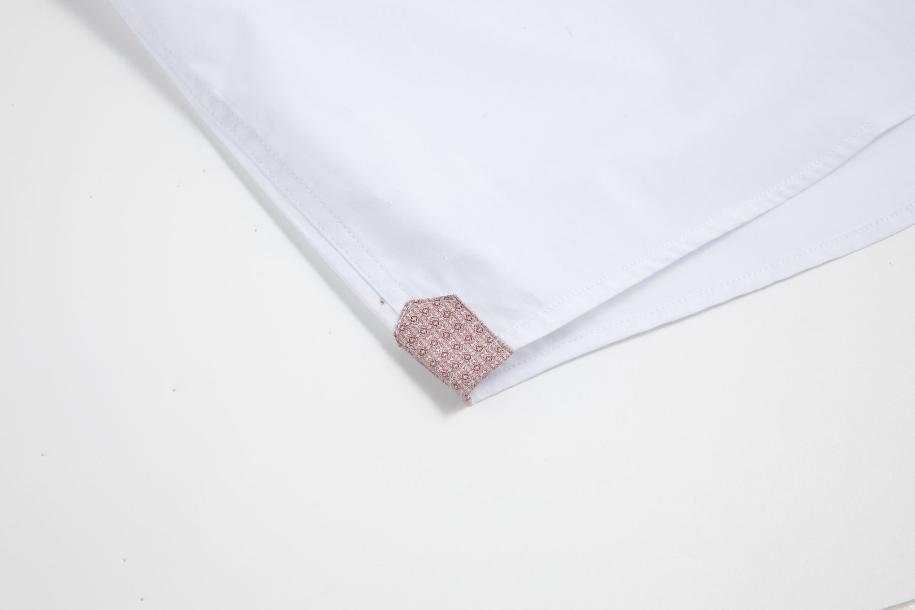 Haupt Modern Fit Langarm Herrenhemd White mit Kontrast Print in Red Haupt