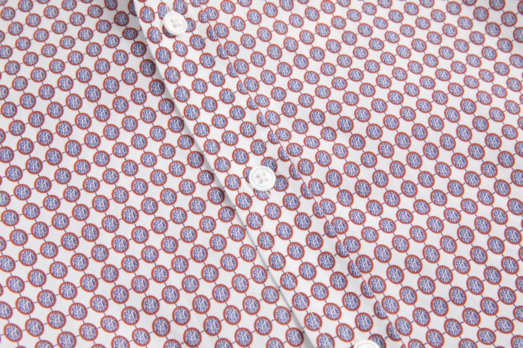 Haupt Modern Fit Langarm Herrenhemd Monogram Print in Red Haupt