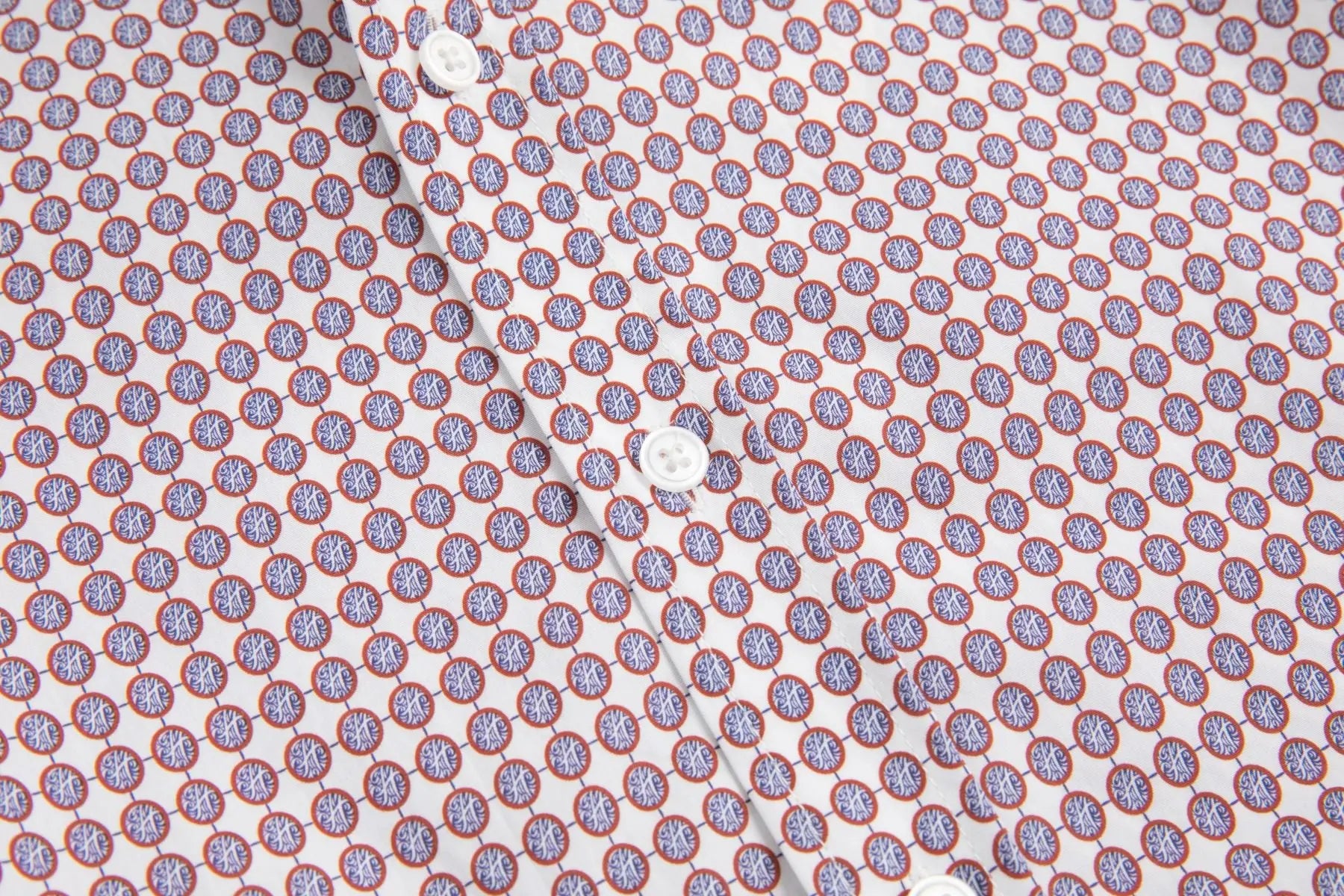 Haupt Modern Fit Langarm Herrenhemd Monogram Print in Red Haupt