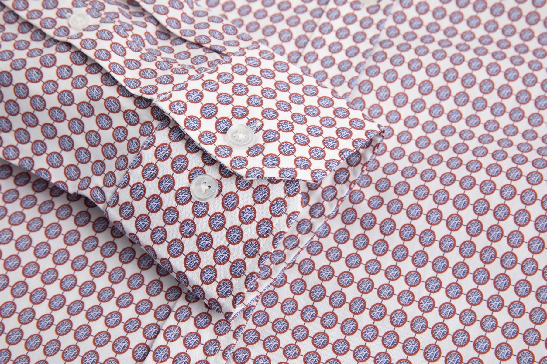 Haupt Modern Fit Langarm Herrenhemd Monogram Print in Red Haupt