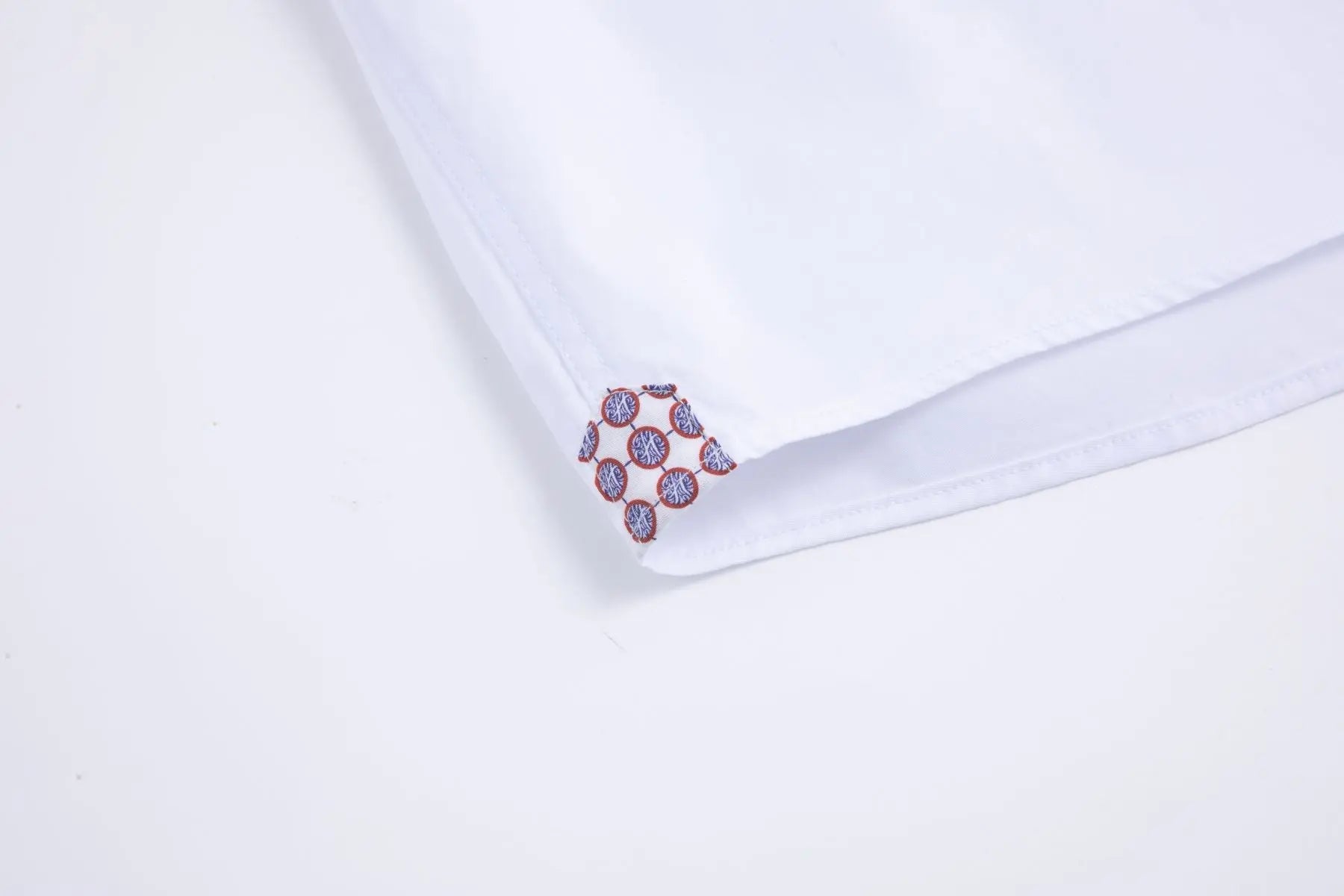 Haupt Modern Fit Langarm Herrenhemd in White und Kontrast Print Haupt