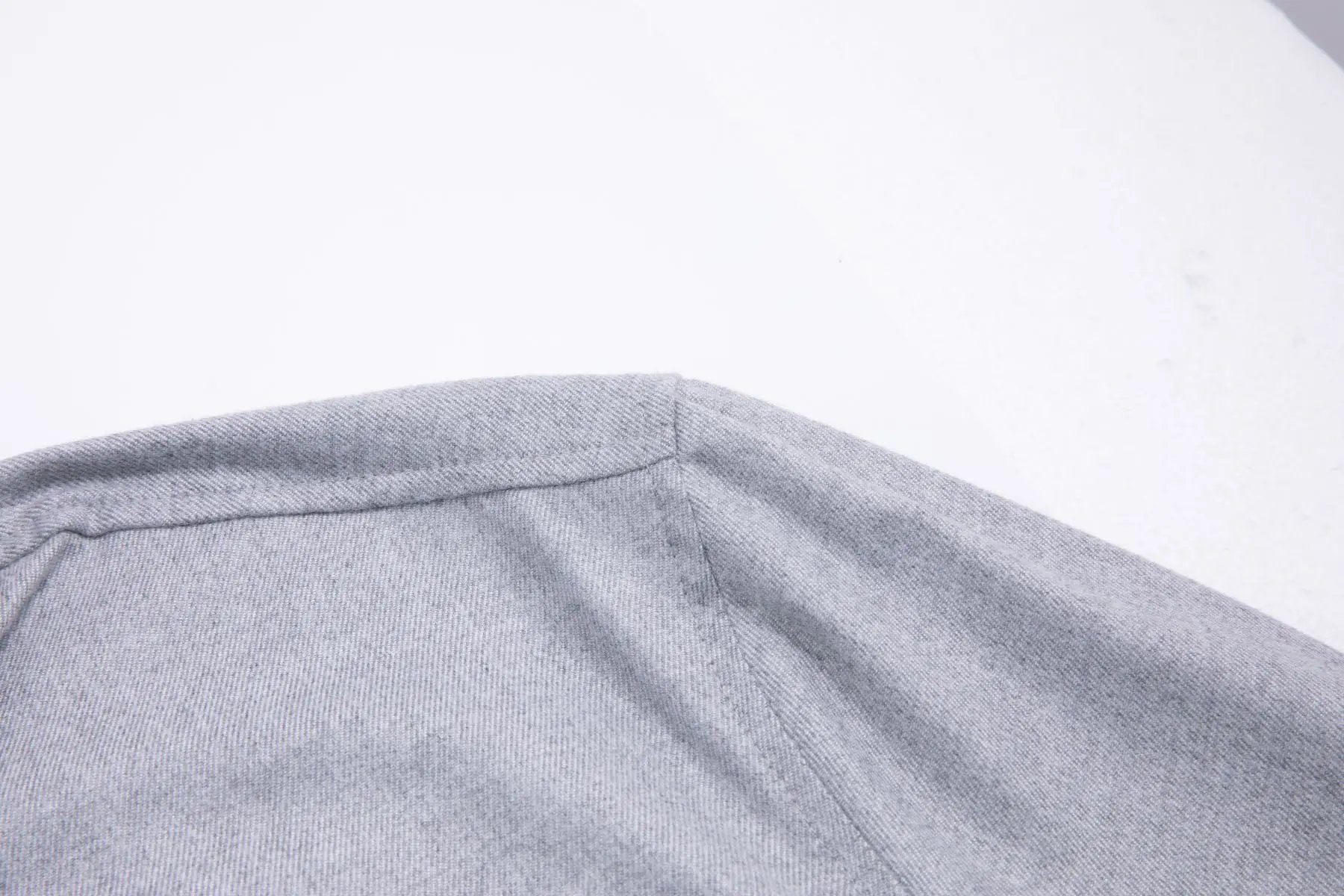 Haupt Flanell Modern Fit Langarm Herrenhemd in Uni Grey Haupt