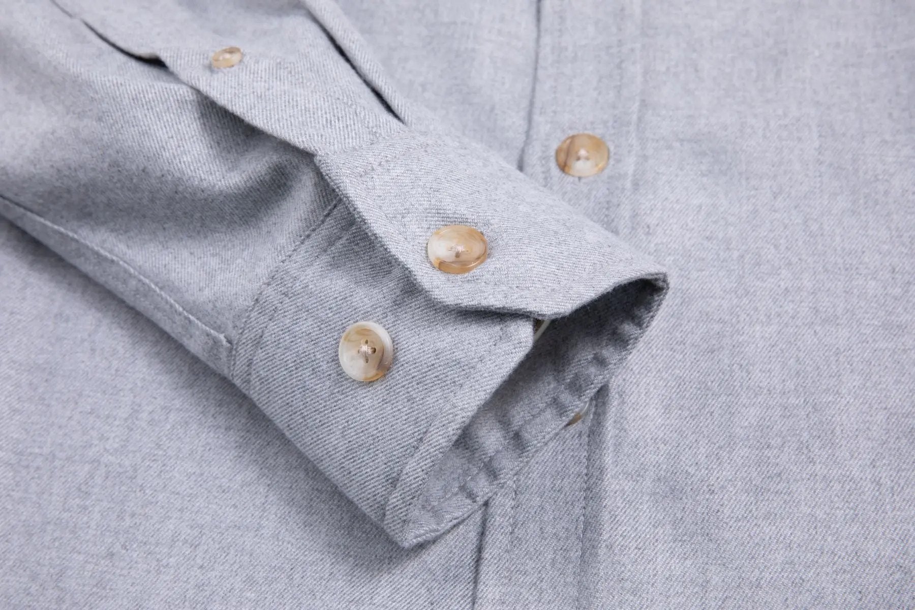 Haupt Flanell Modern Fit Langarm Herrenhemd in Uni Grey Haupt