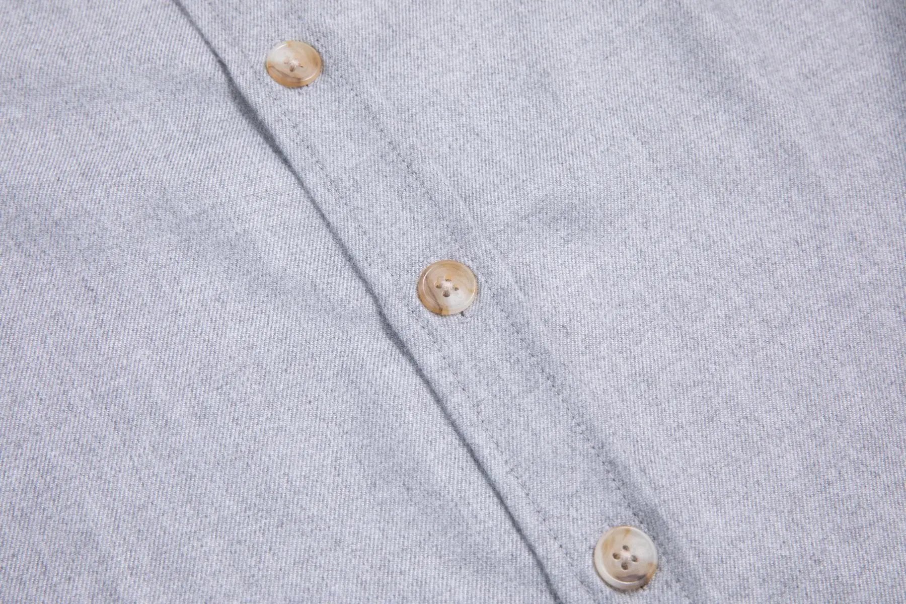 Haupt Flanell Modern Fit Langarm Herrenhemd in Uni Grey Haupt