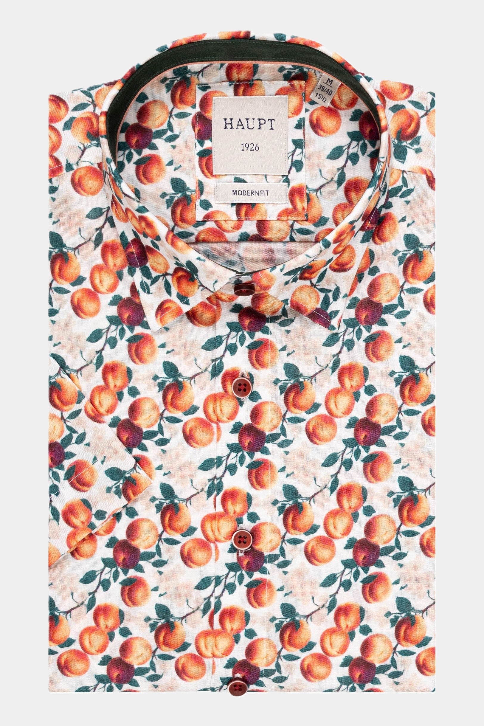 Haupt Modern Fit mit Pfirsich All-Over-Print - MULTICOLOUR WHITE Haupt