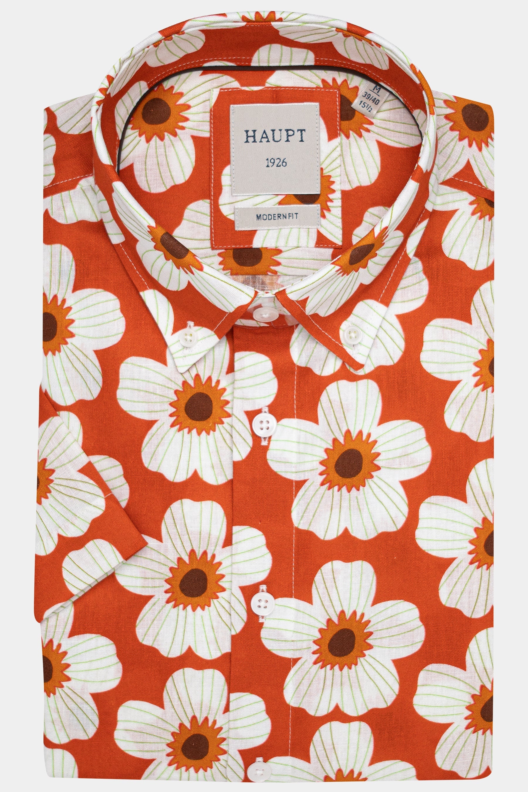 Haupt Kurzarmhemd mit Blumenprint - TRUE RED Haupt