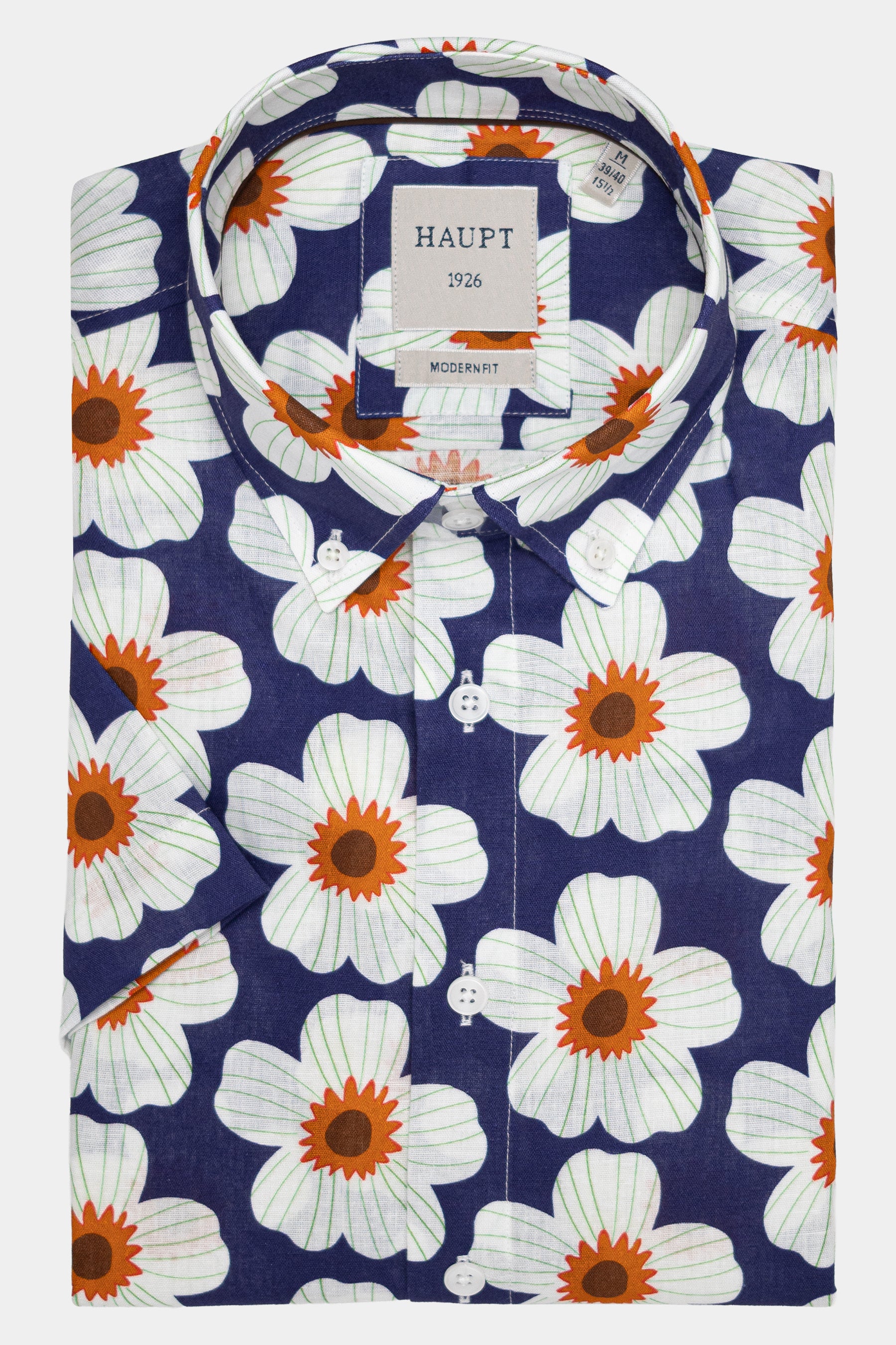 Haupt Kurzarmhemd mit Blumenprint - NIGHT BLUE