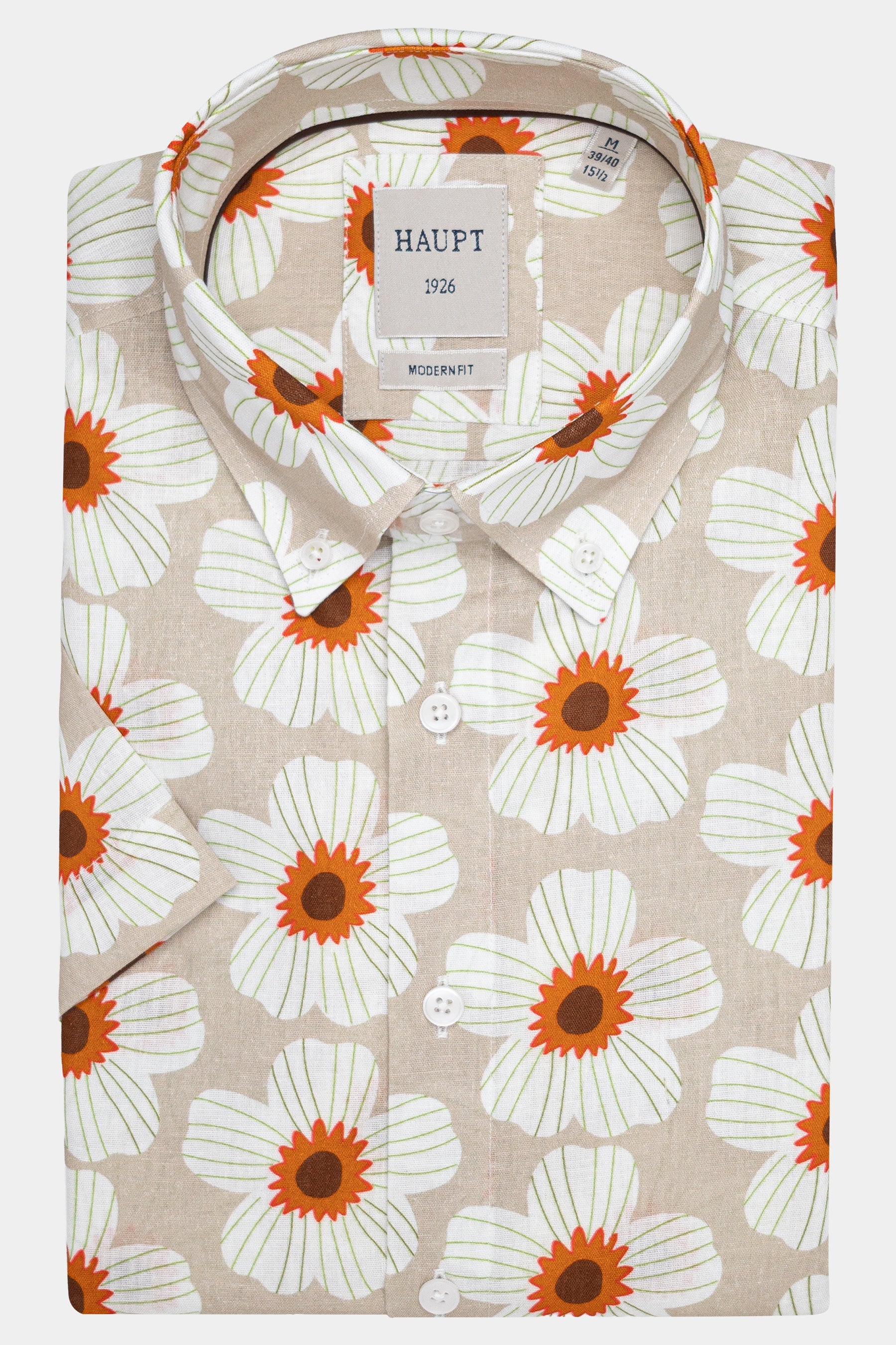 Haupt Kurzarmhemd mit Blumenprint - SAND Haupt