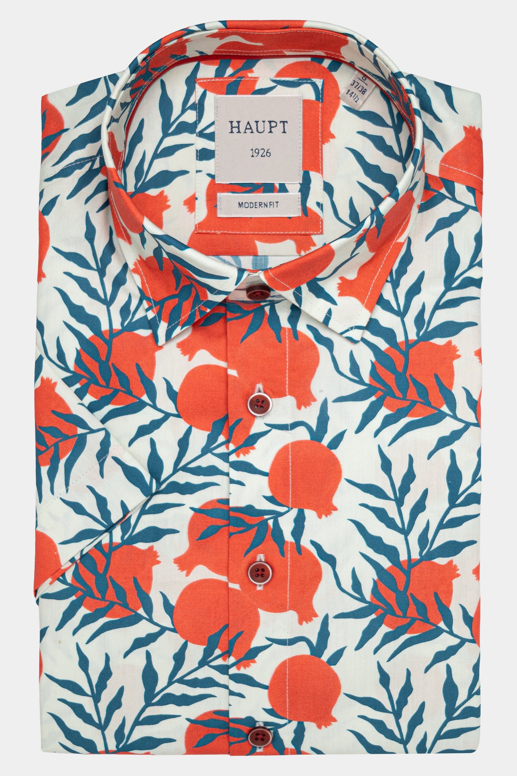Haupt Kurzarmhemd mit Granatapfel-Print - SAND Haupt