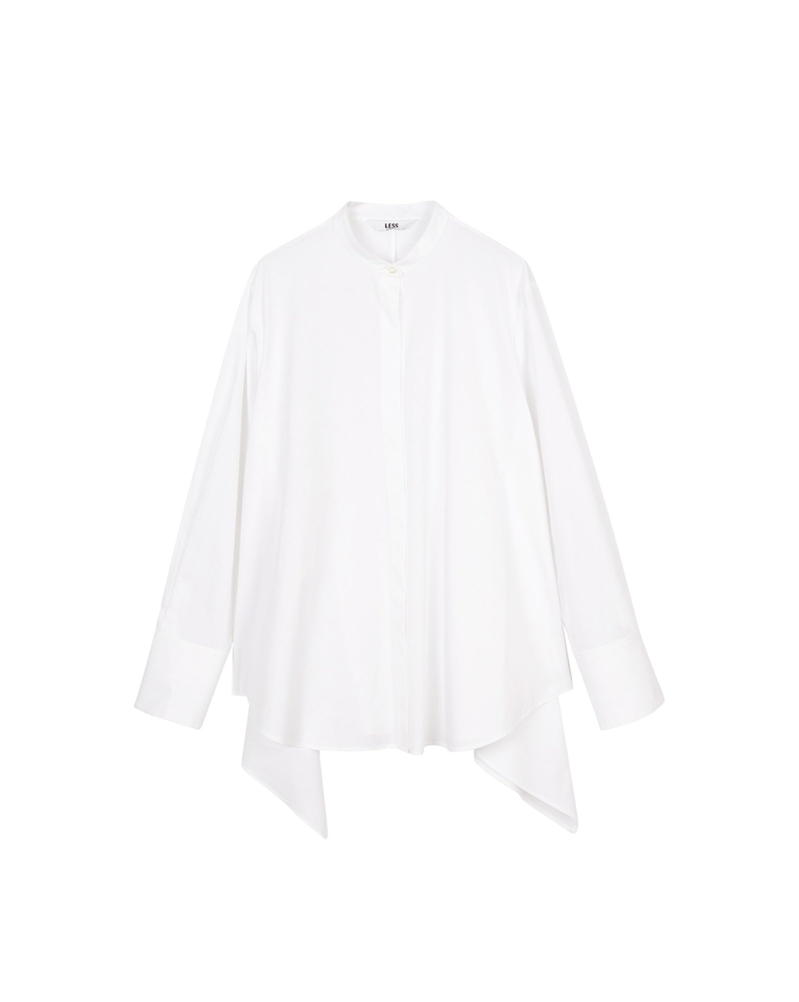 Damen Oversize Bluse mit seitlichen Schlitzen Weiß LESS