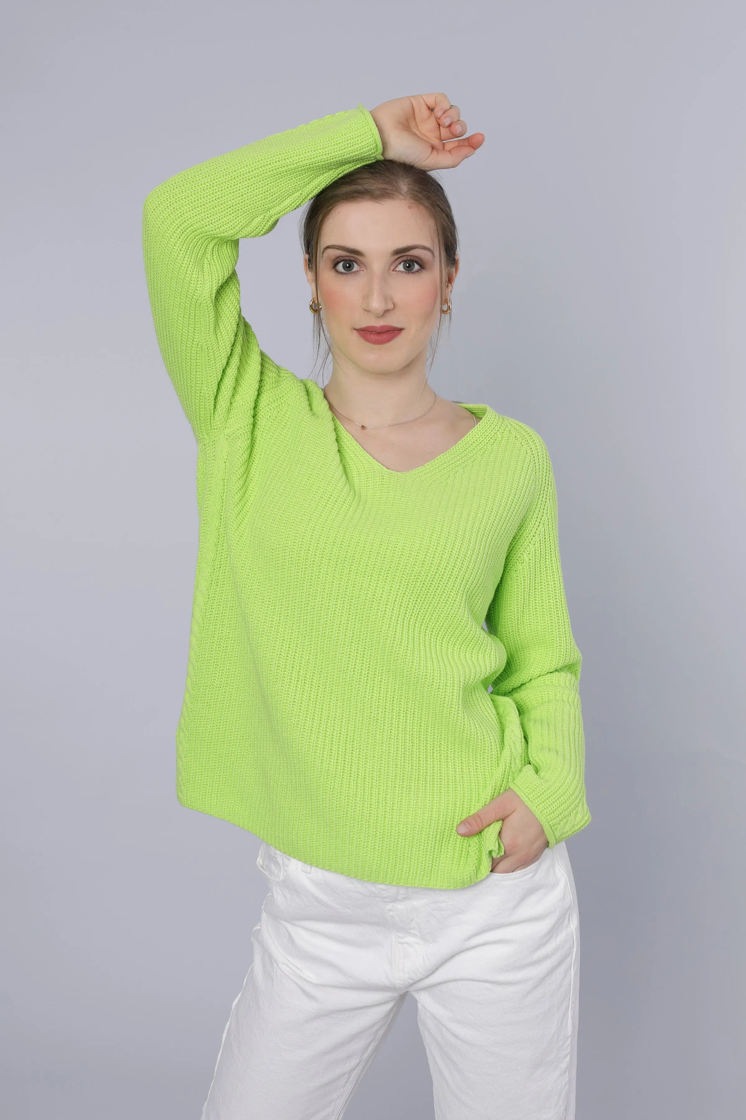 Strickpullover LIME GREEN six-o-seven