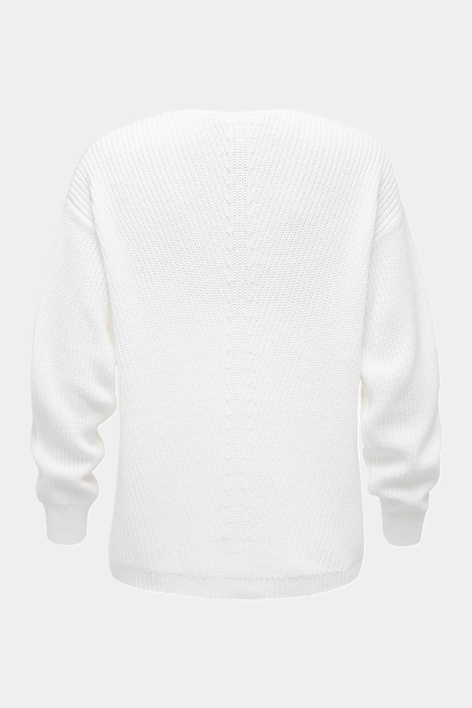 Six-o-Seven Baumwoll-Strickpullover mit moderner Silhouette in WHITE six-o-seven
