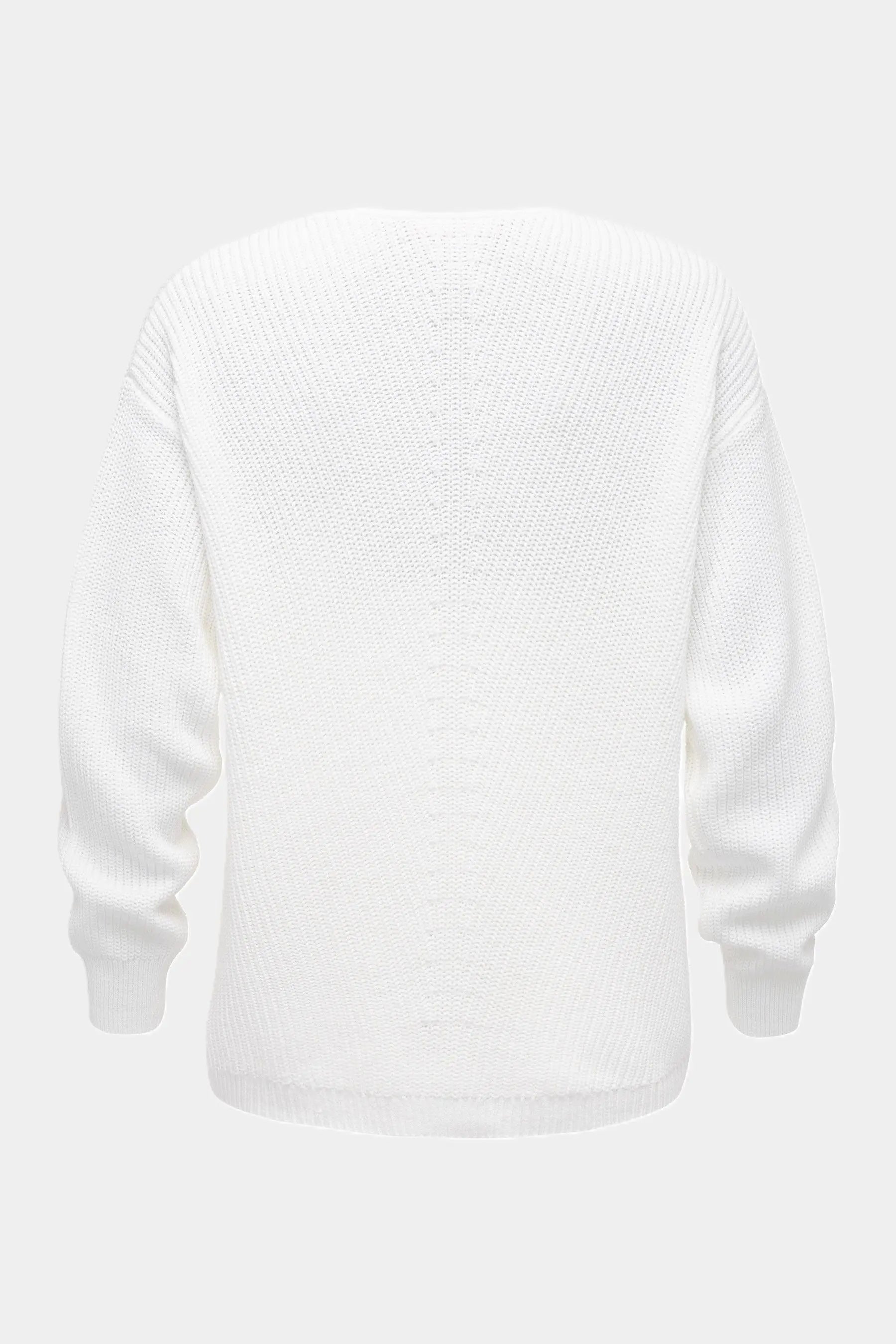 Six-o-Seven Baumwoll-Strickpullover mit moderner Silhouette in WHITE six-o-seven