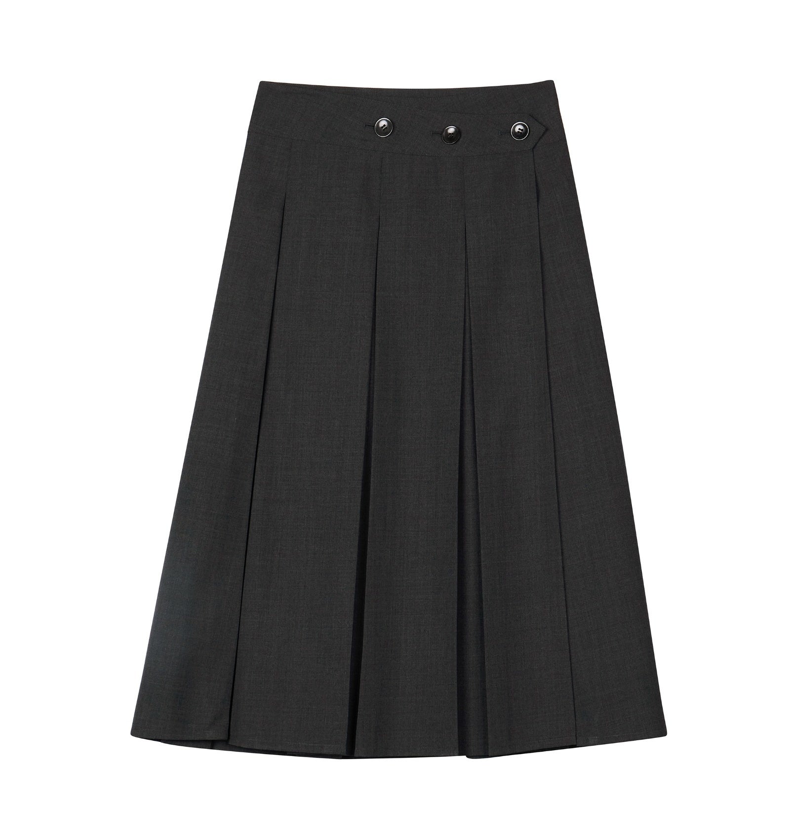 Damen A-Linien Rock mit vollständig öffnebarer Front Grau LESS