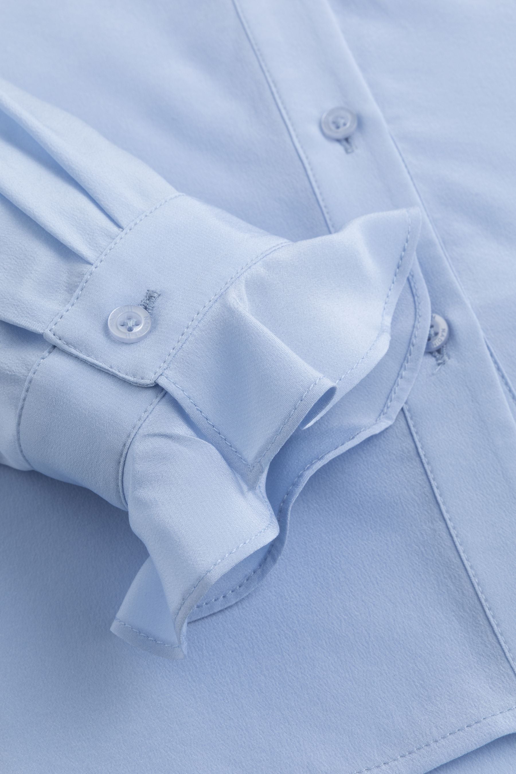 Nadine H silk blouse with ruffles & box pleat SKY