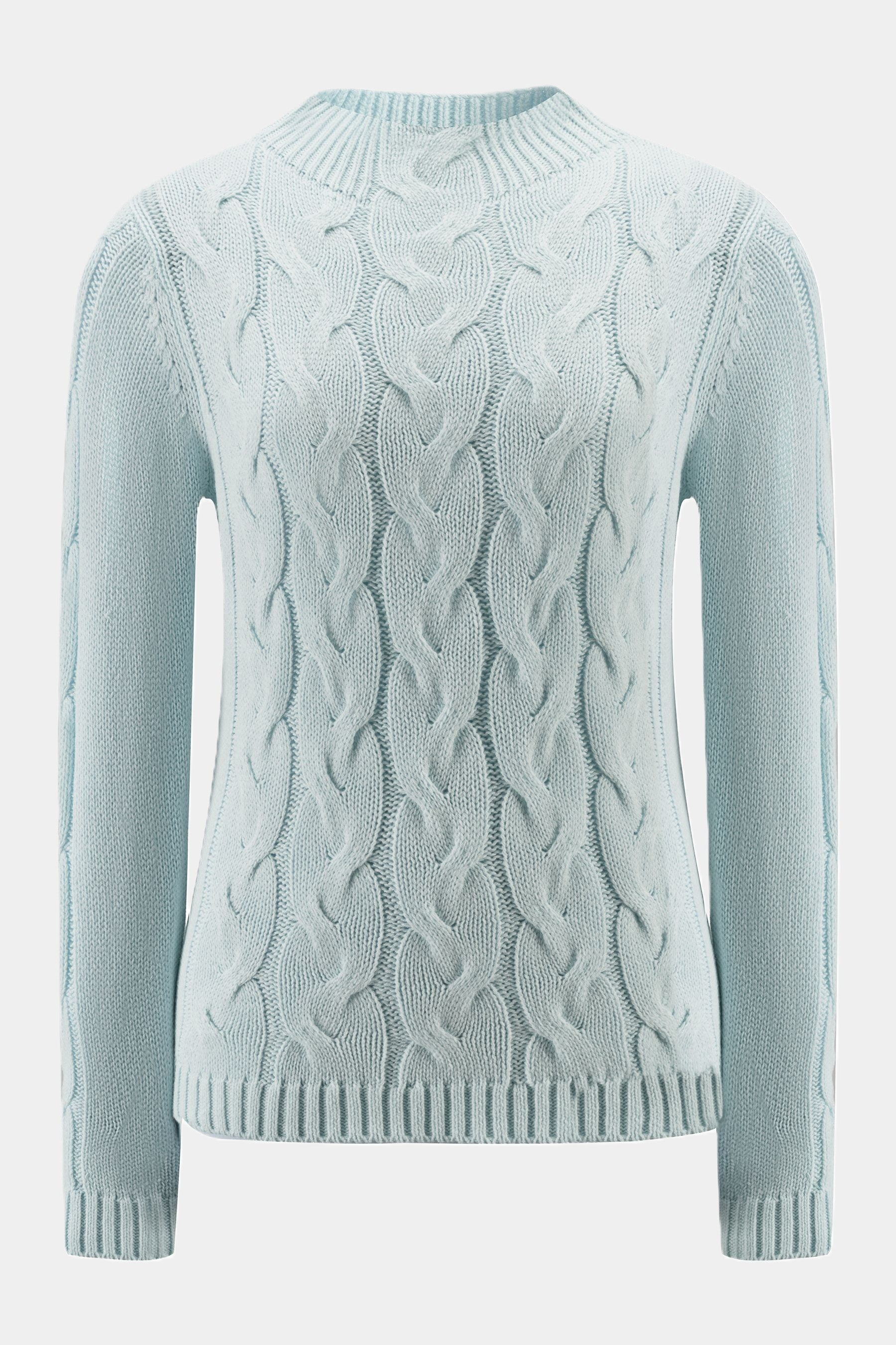 Cassis sweater with cable knit pattern on the front - PALE BLUE Cassis