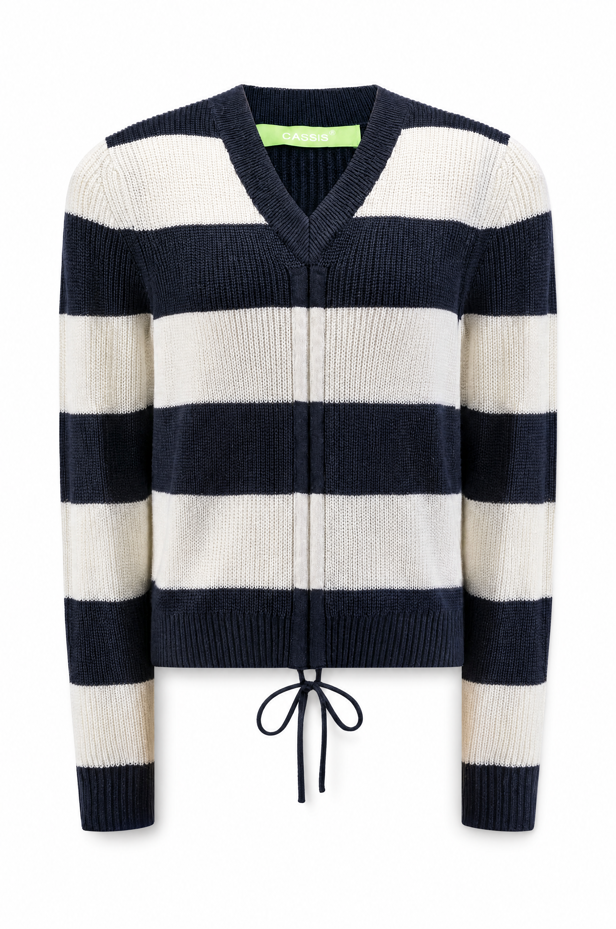 Strickjacke im maritimen Look und V-Ausschnitt aus Wolle ideal Frühling