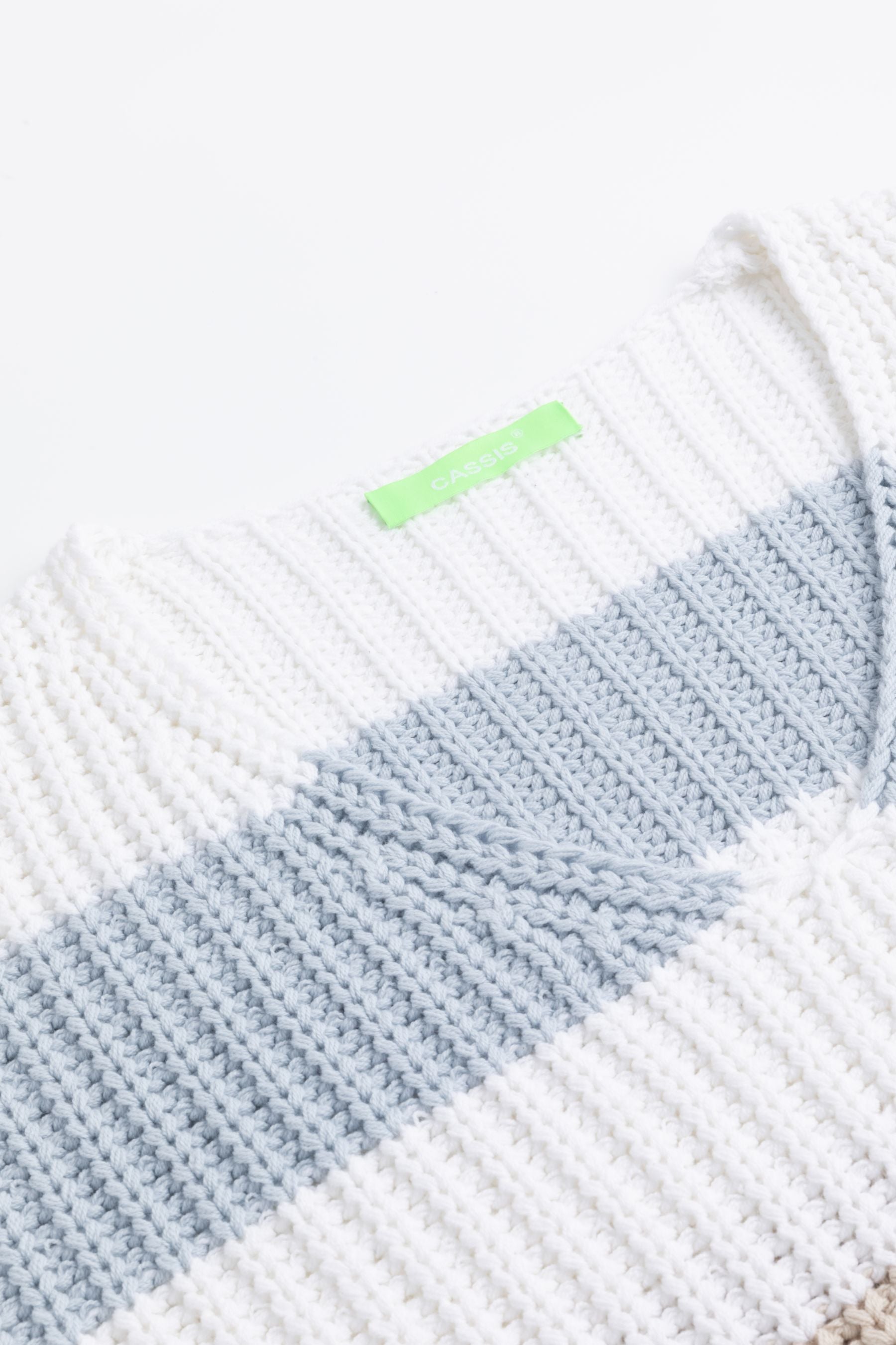 Cassis Strickpullover mit V-Ausschnitt und farbigen Blockstreifen - MULTICOLOR Cassis