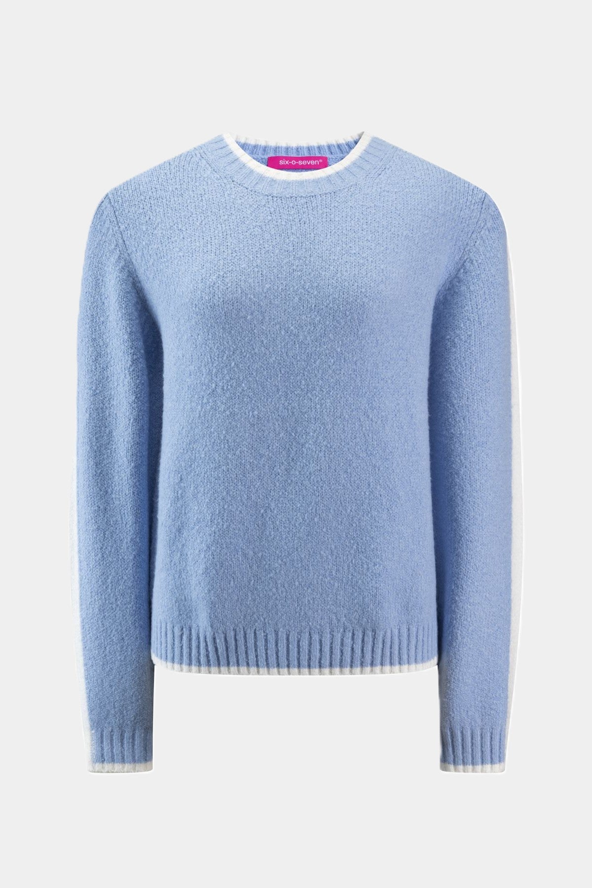 Strickpullover mit Weißen Farbakzenten SKY BLUE