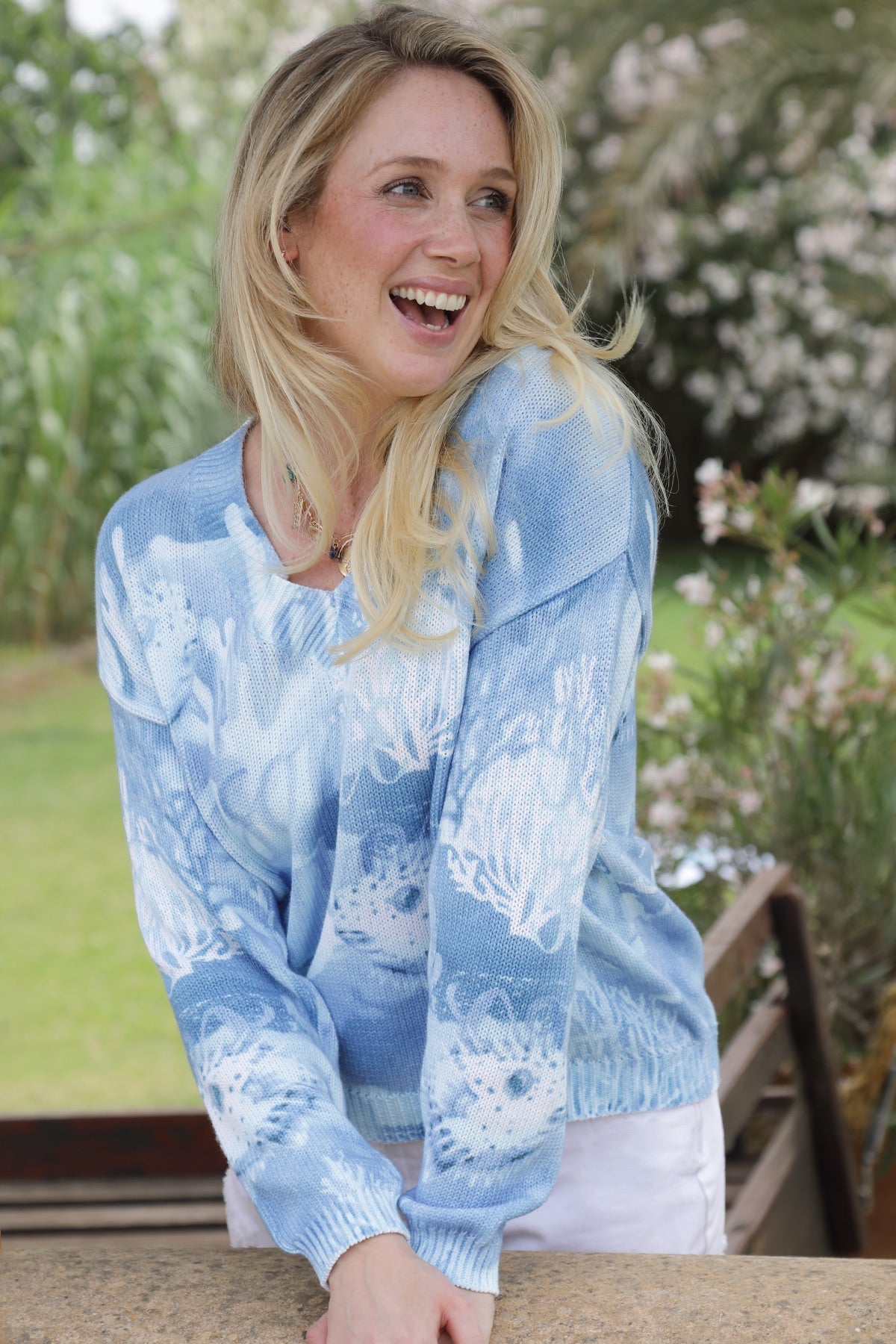 Baumwoll Strickpullover BLUE six-o-seven