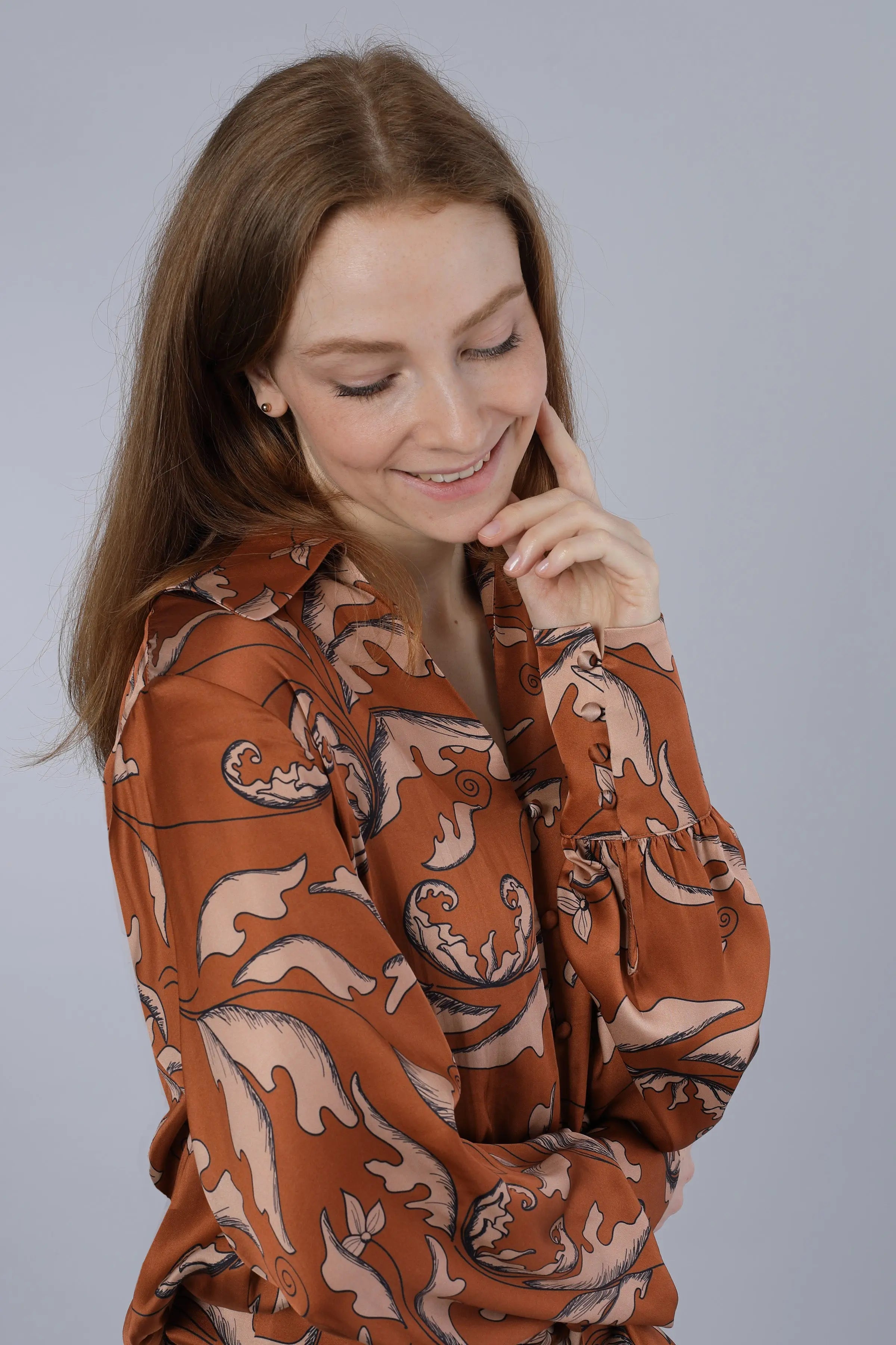 Leichte Bluse LIGHT BROWN Nadine H