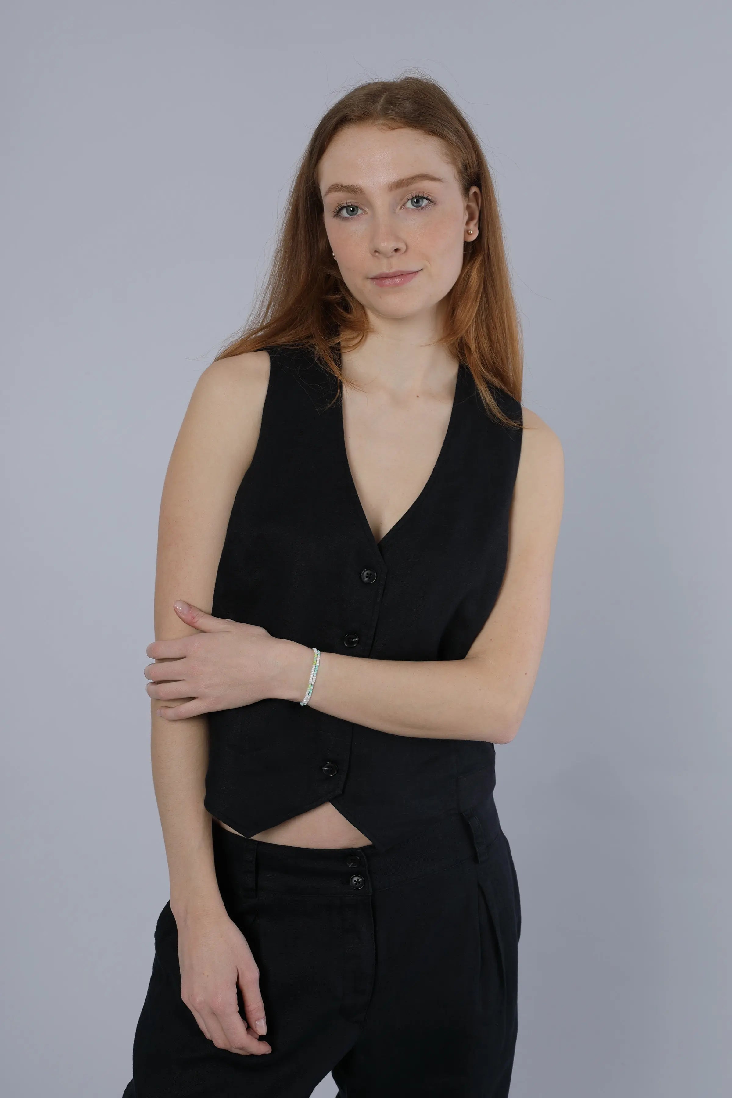 Leinenweste BLACK Nadine H