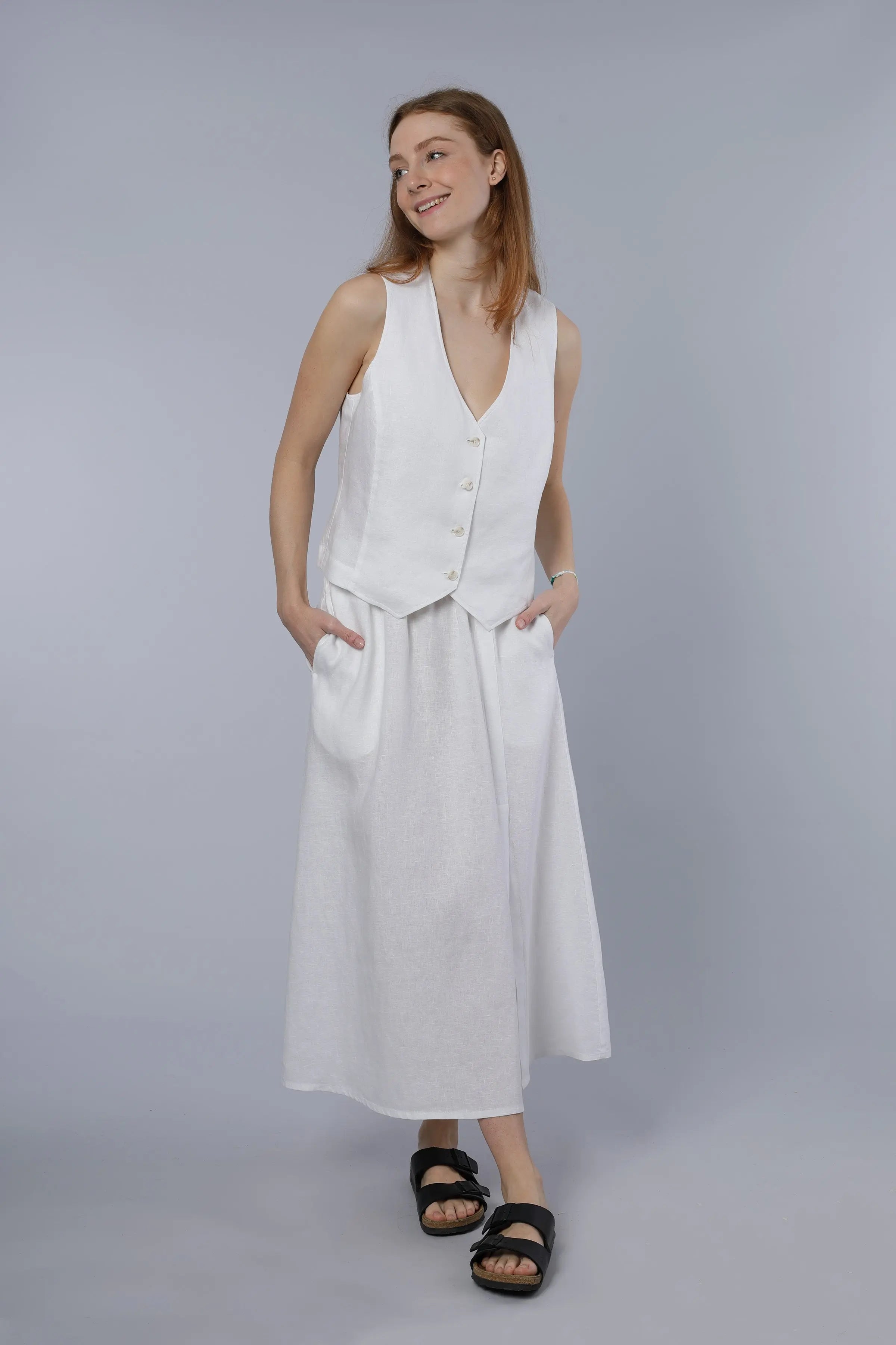 Leinenrock WHITE Nadine H