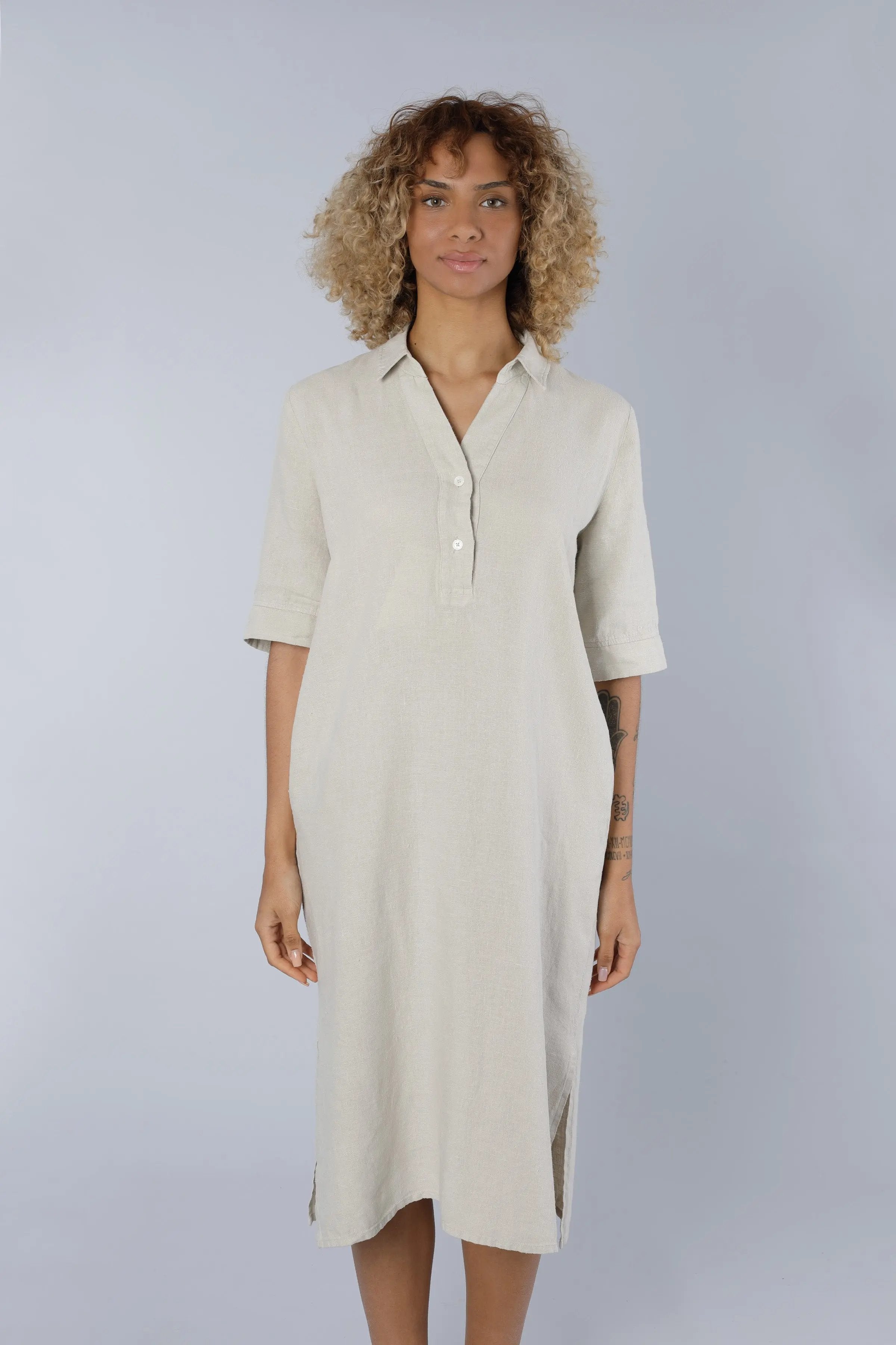 Leinenkleid BEIGE Nadine H