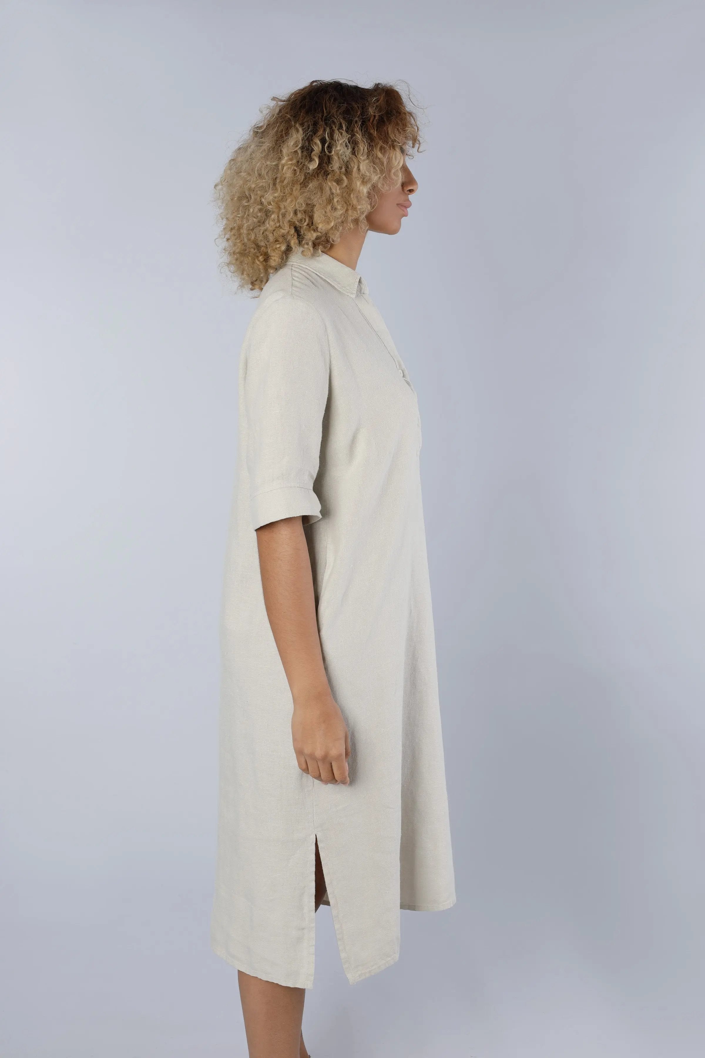 Leinenkleid BEIGE Nadine H