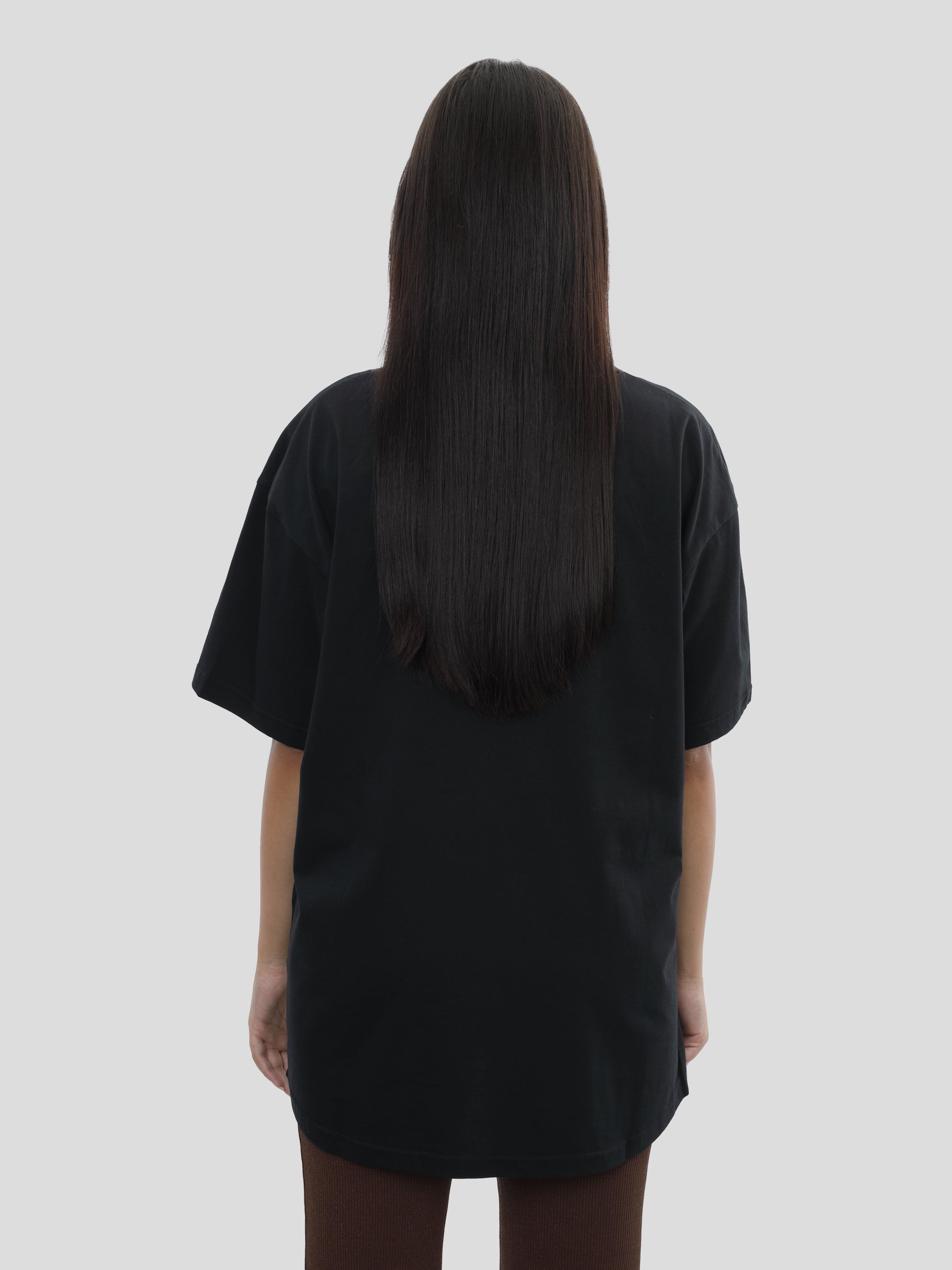 Oversized Unisex T-Shirt Heart Print in Black