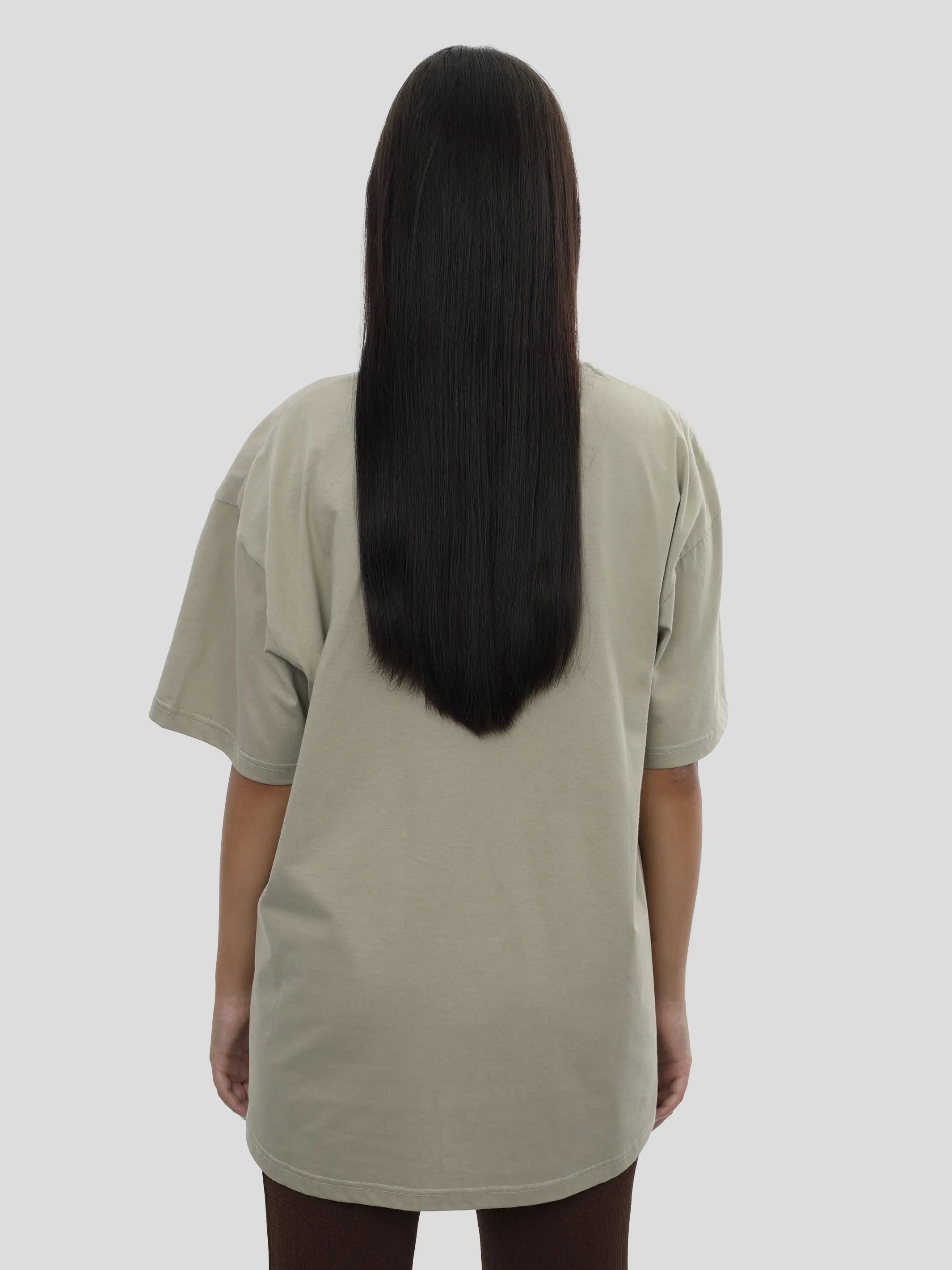 T-Shirt Oversize Unisex Herz Print in Olive project eleven