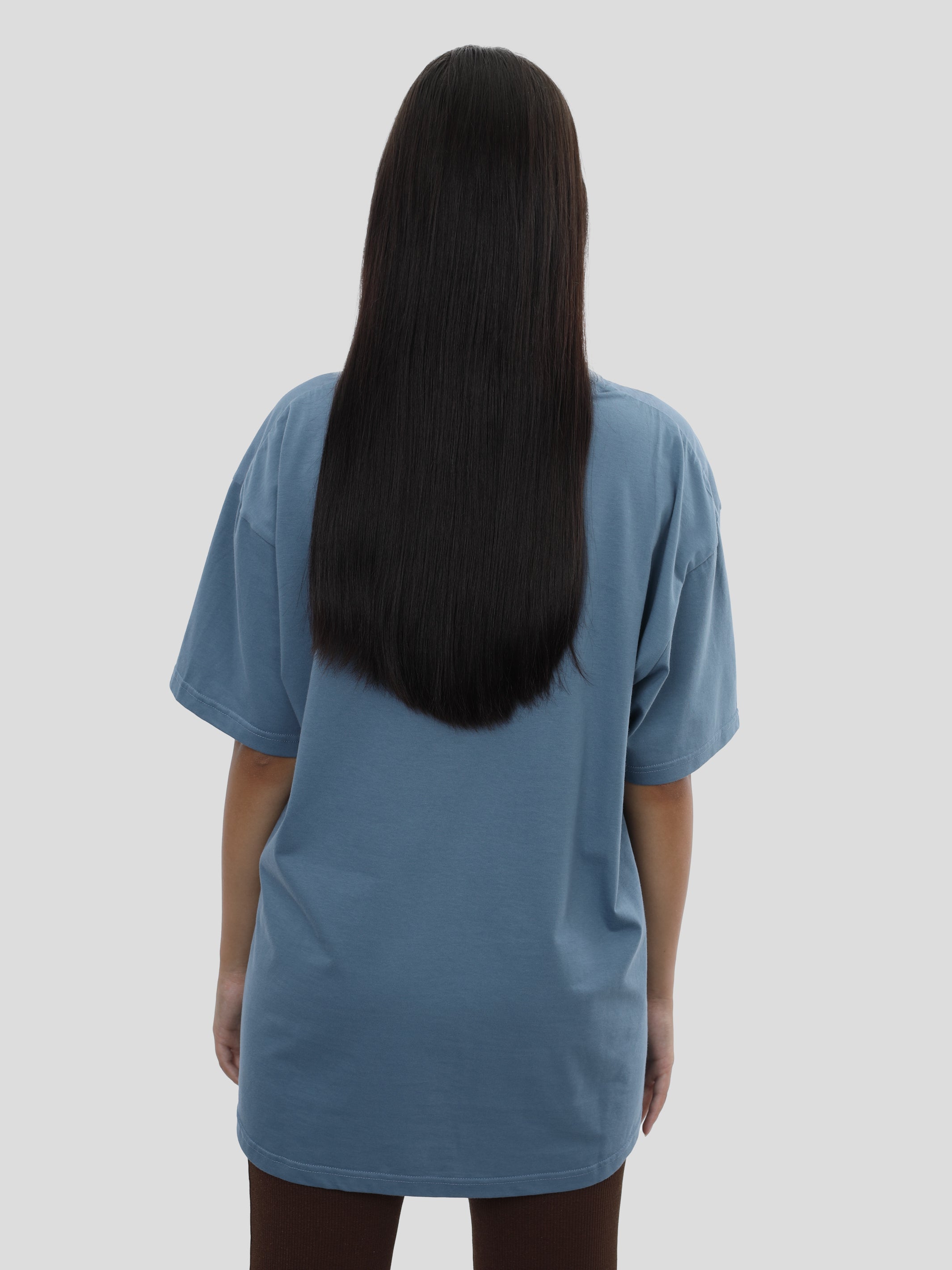 T-Shirt Oversize Unisex Herz Print in Blau project eleven