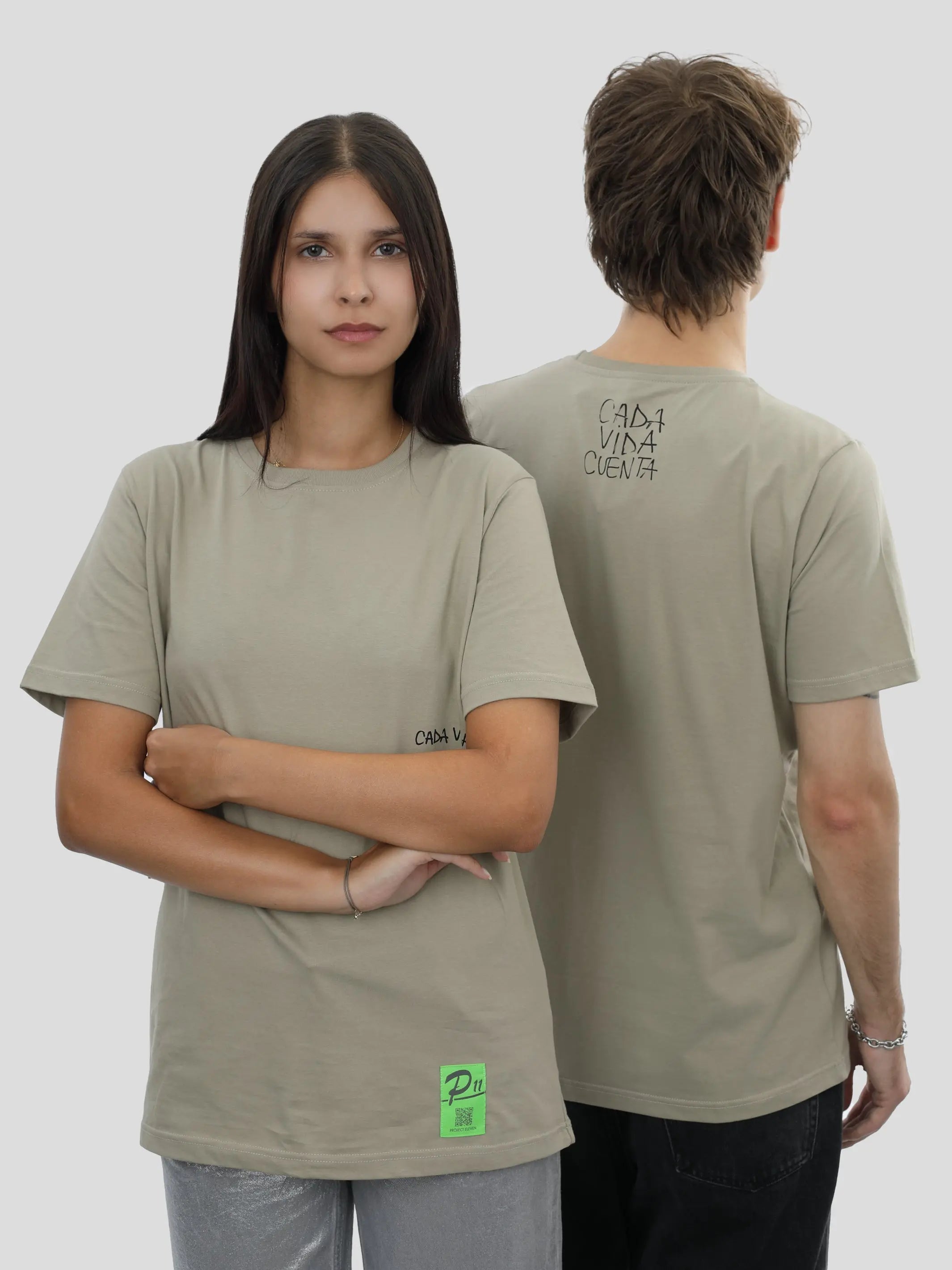 T-Shirt Slim Fit Unisex in Olive project eleven
