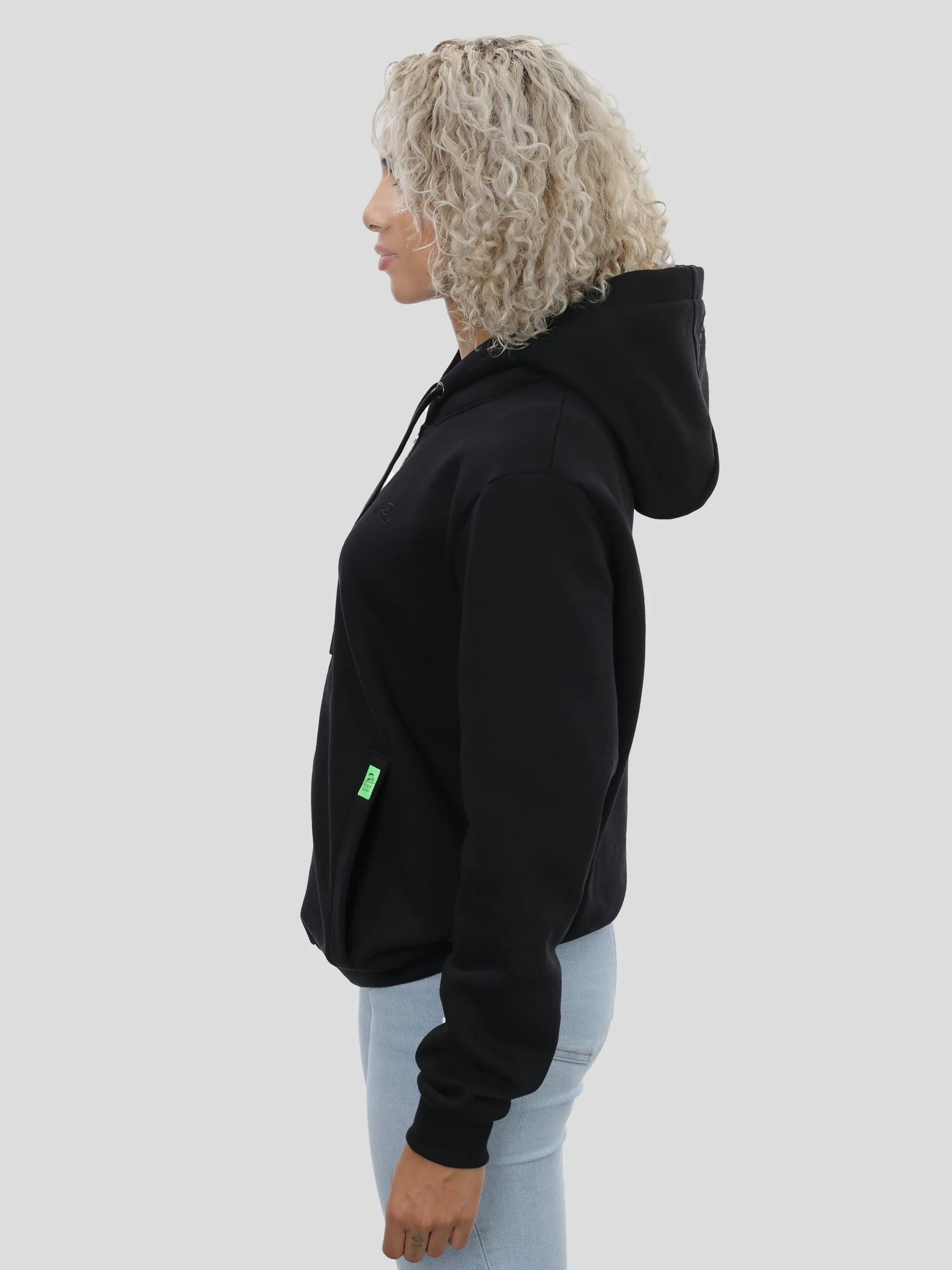 P11 Zip Hoodie Unisex in Schwarz project eleven