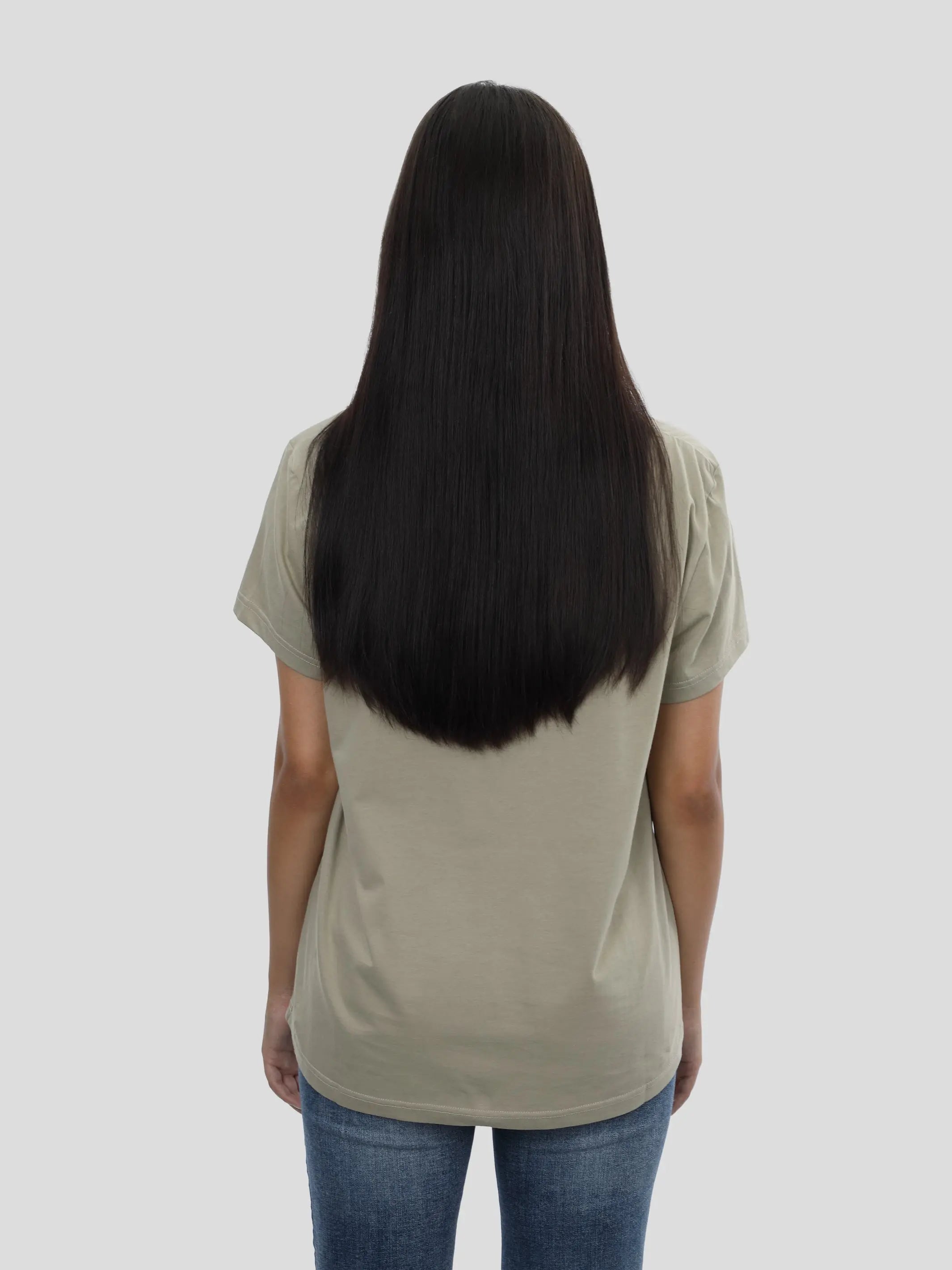 T-Shirt Loose Frauen in Olive project eleven