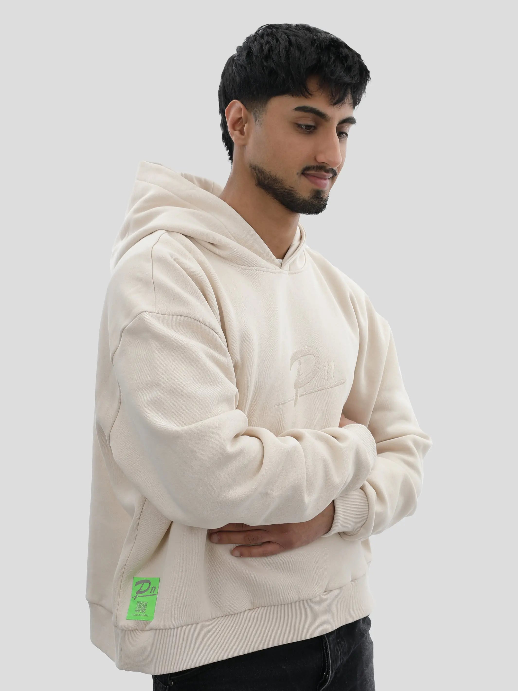 P11 Boxy Hoodie Unisex mit großer Stickerei - Perfectly Pal project eleven