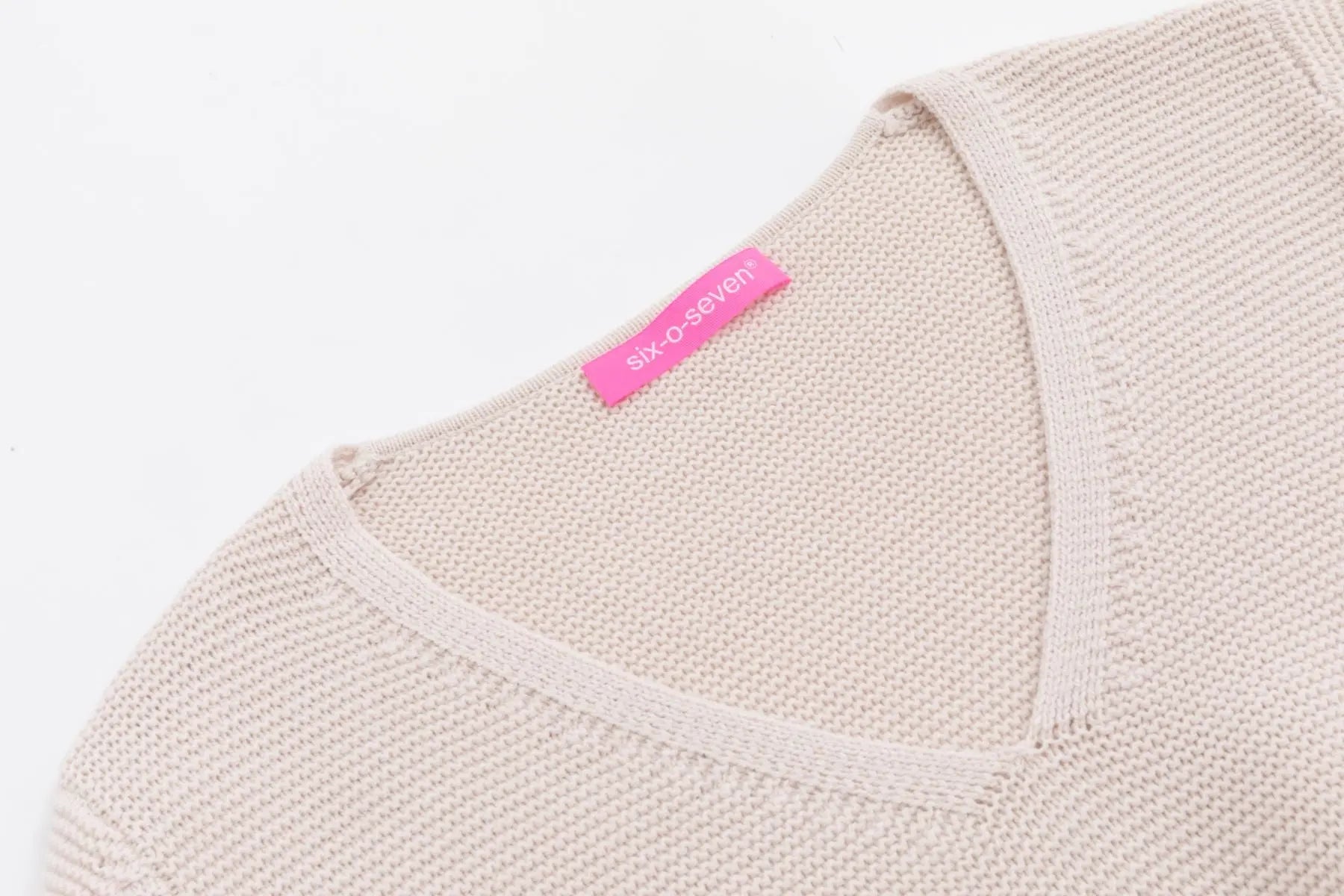 Strickpullover SAND ärmel lang six-o-seven