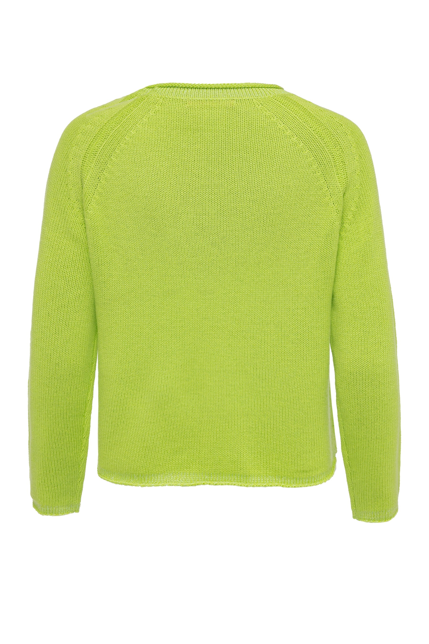 Boxy Raglan Strick-Pullover in Limegreen und Lurex-Akzenten six-o-seven