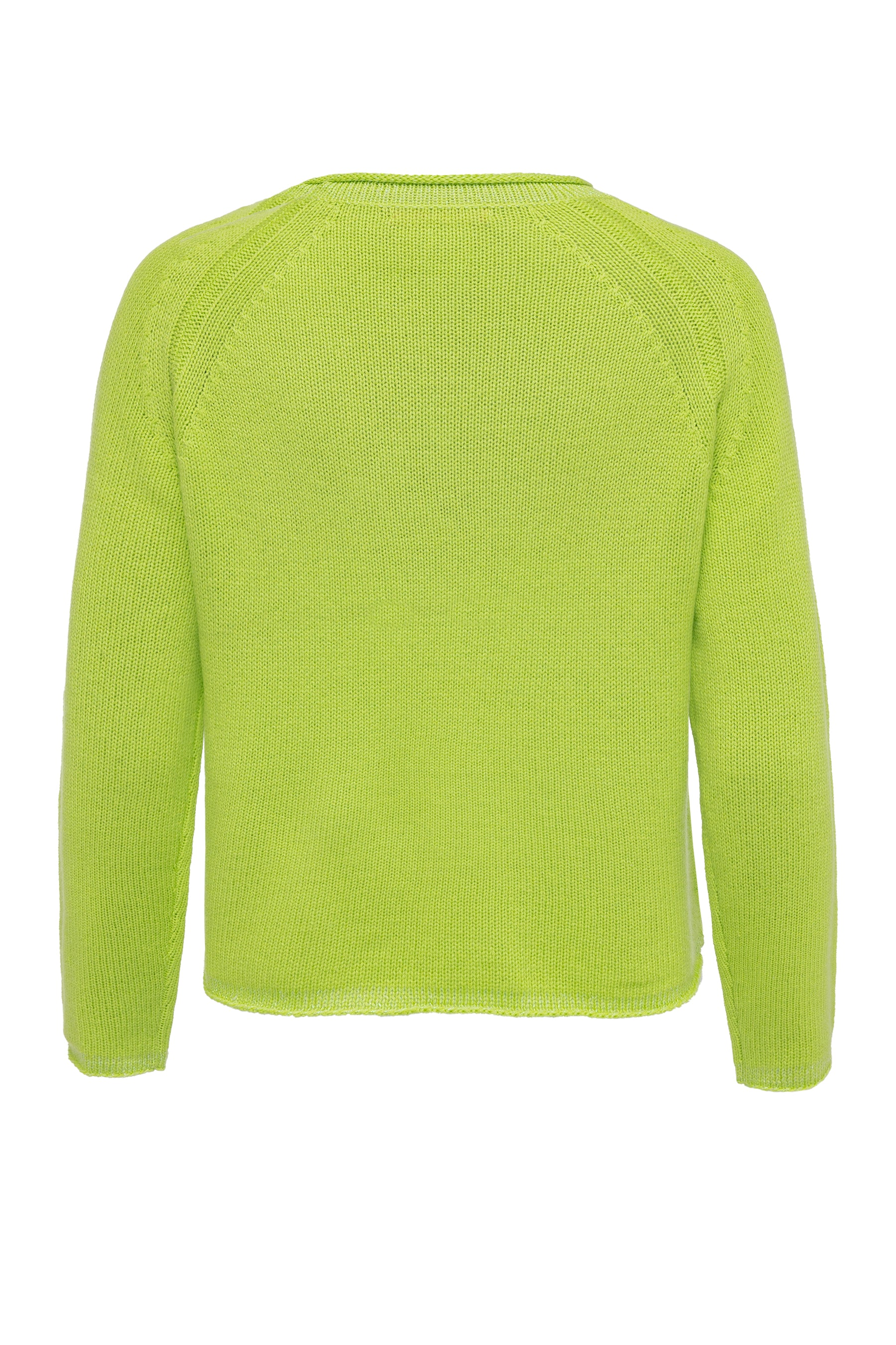 Boxy Raglan Strick-Pullover in Limegreen und Lurex-Akzenten six-o-seven