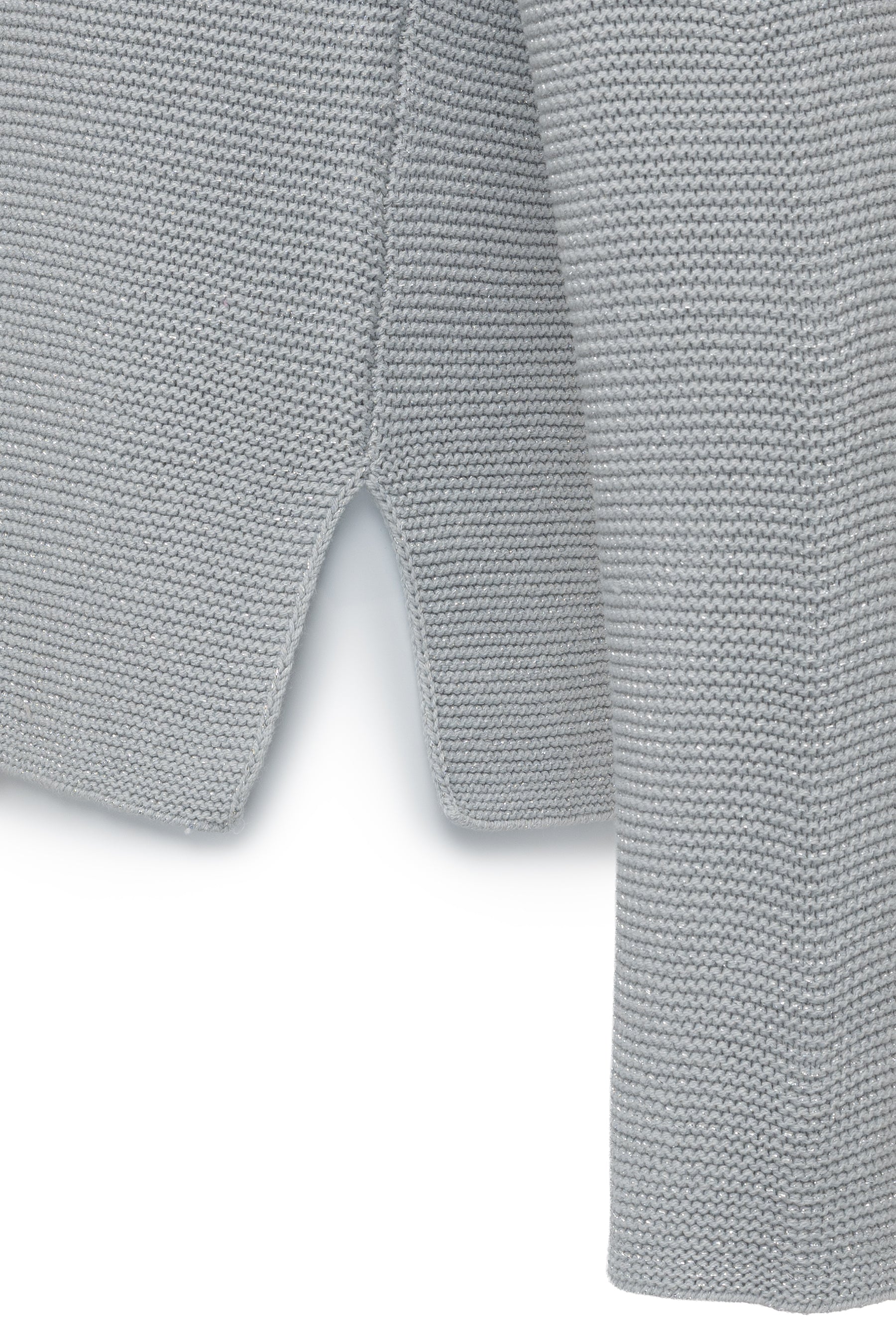 Damen Regular Pullover mit V-Ausschnitt & Lurex Grau six-o-seven