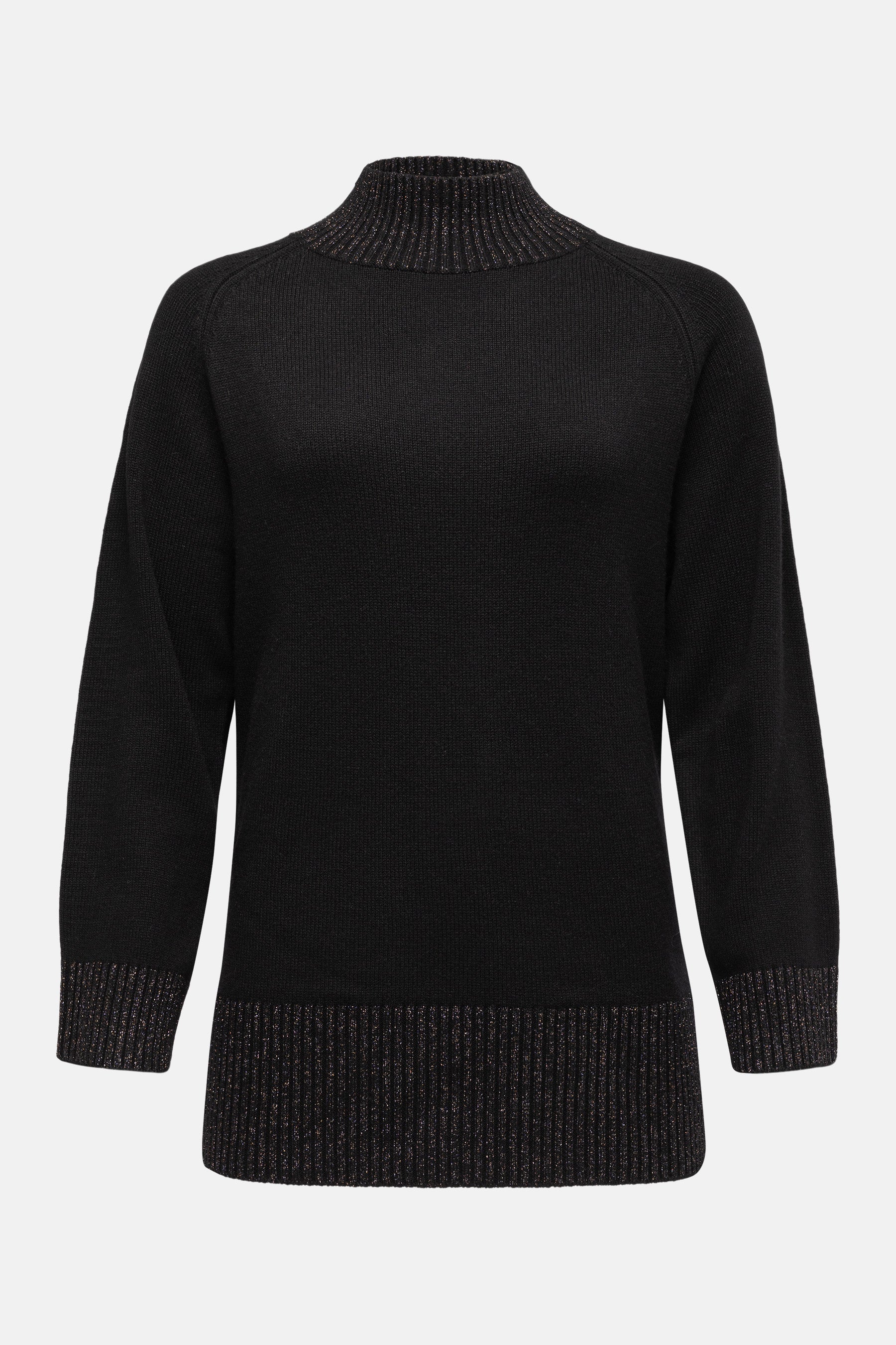Strickpullover mit Stehkragen BLACK
