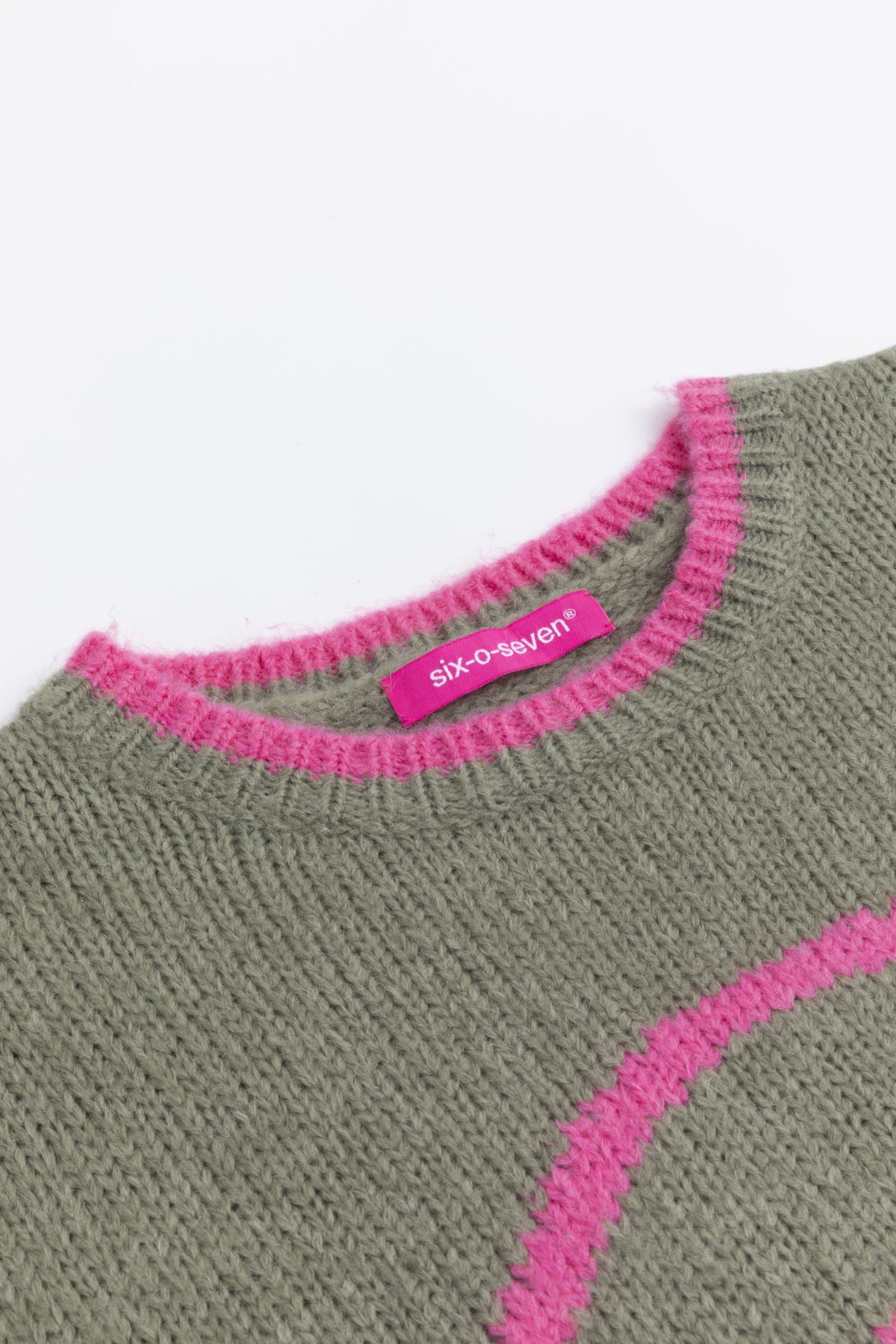 Six-o-seven Pullover mit Emoji OLIVE