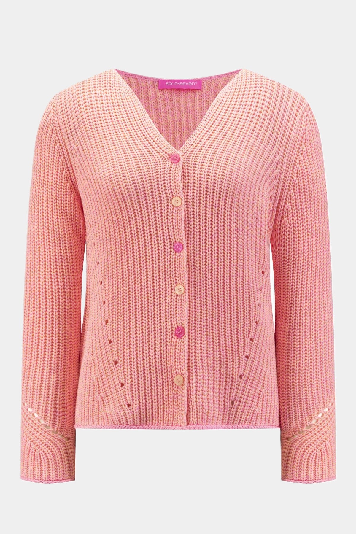 Strickjacke mit Lochstickerei BUBBLE