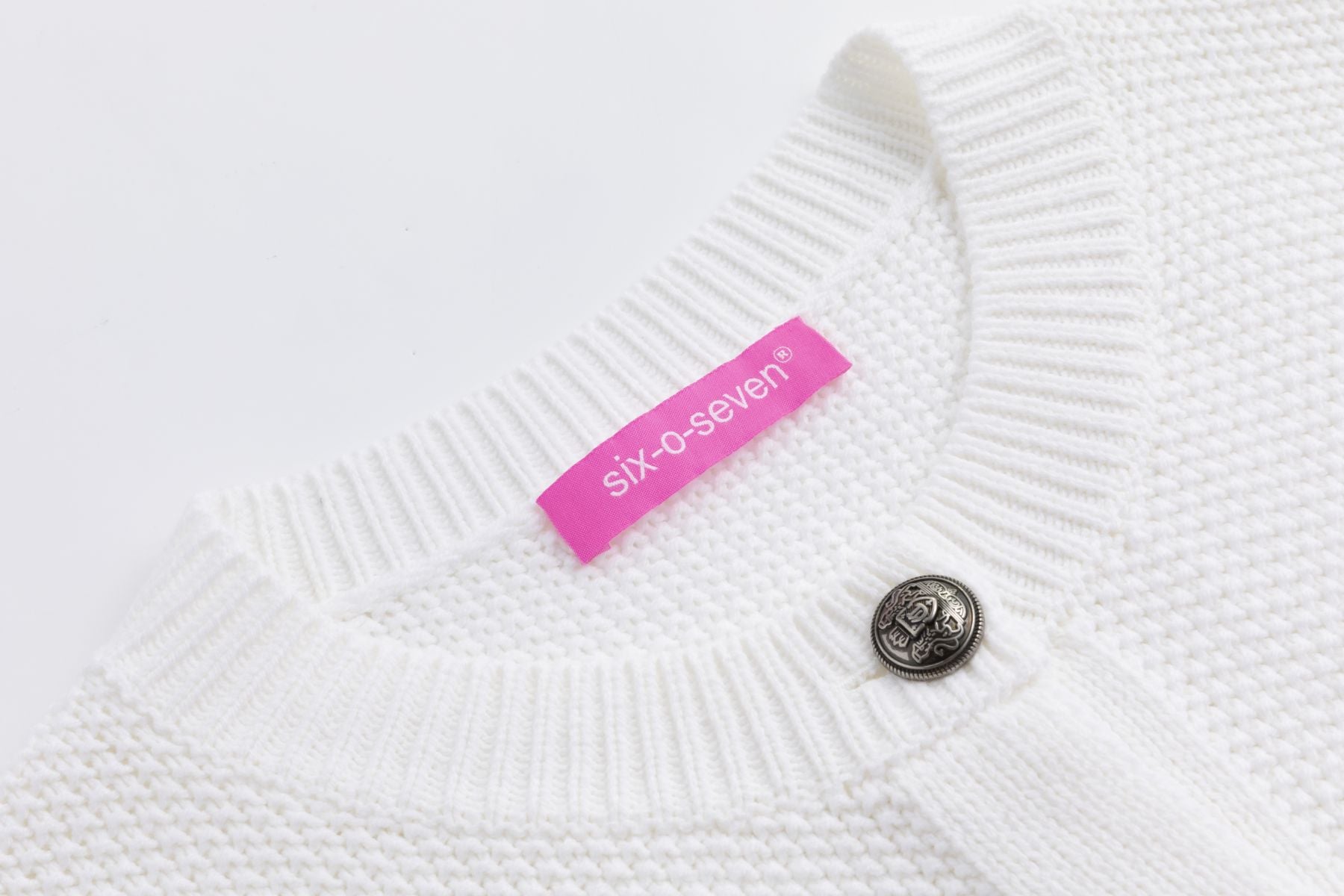Kurzarm Strickjacke WHITE