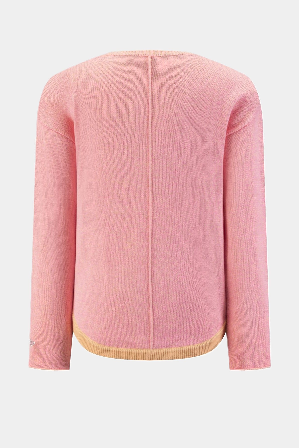 six-o-seven Strickpullover Rundhals mit Kontrast und Strass Motiv in Bubble