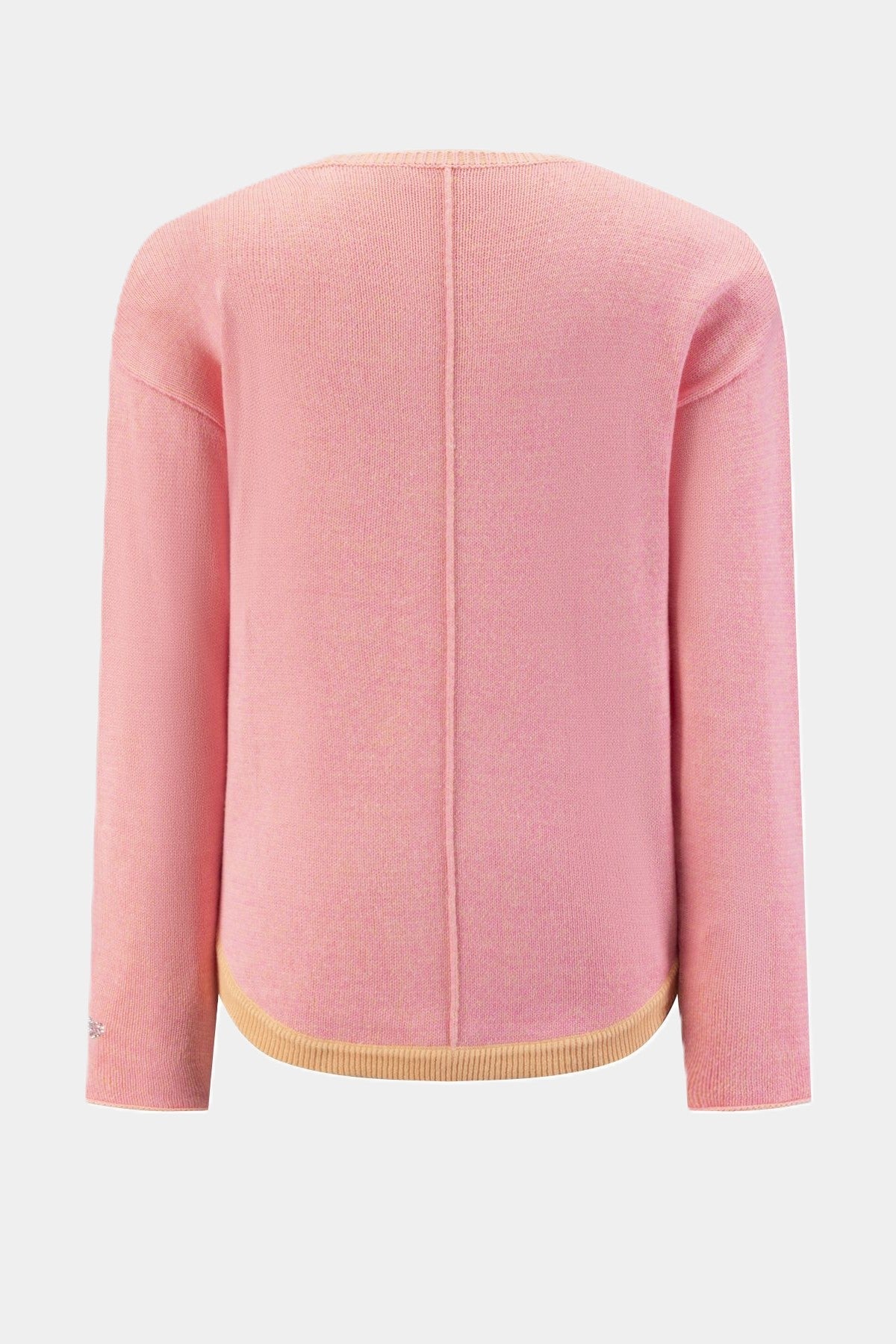 Six-o-Seven Strickpullover Rundhals mit Kontrast und Strass Motiv in Bubble six-o-seven