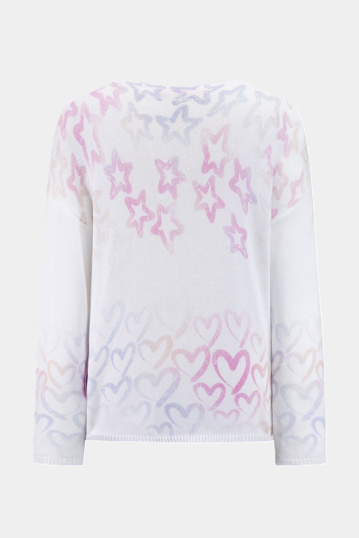 Six-p-Seven Strickpullover mit plakativen Design in WHITE six-o-seven