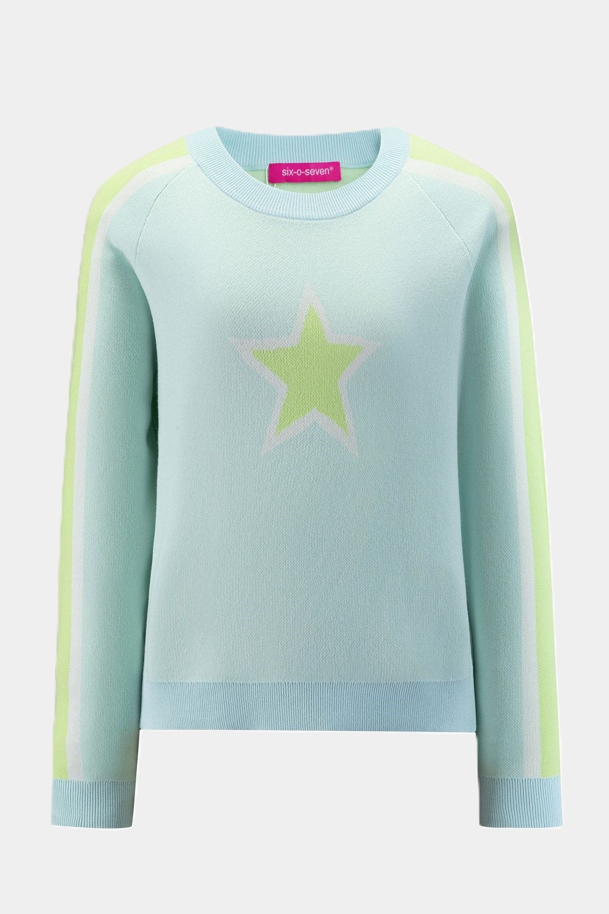 Six-o-Seven Baumwoll Strickpullover TURQUISE six-o-seven