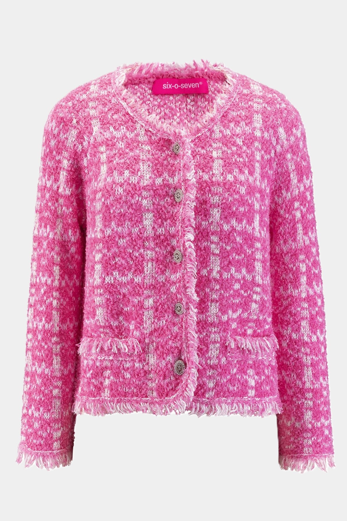 Bouclé-Strickjacke PINK