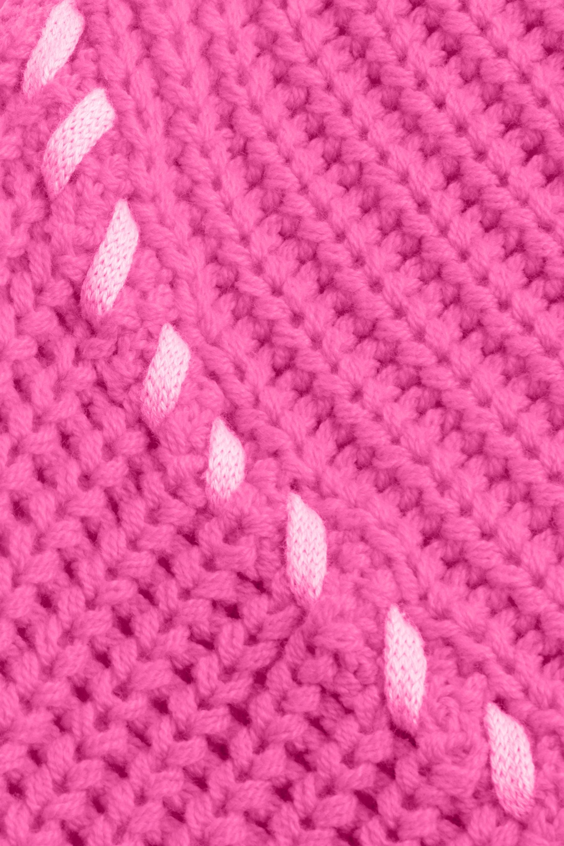 Six-o-Seven chunky knit sweater with stand-up collar - PINK six-o-seven